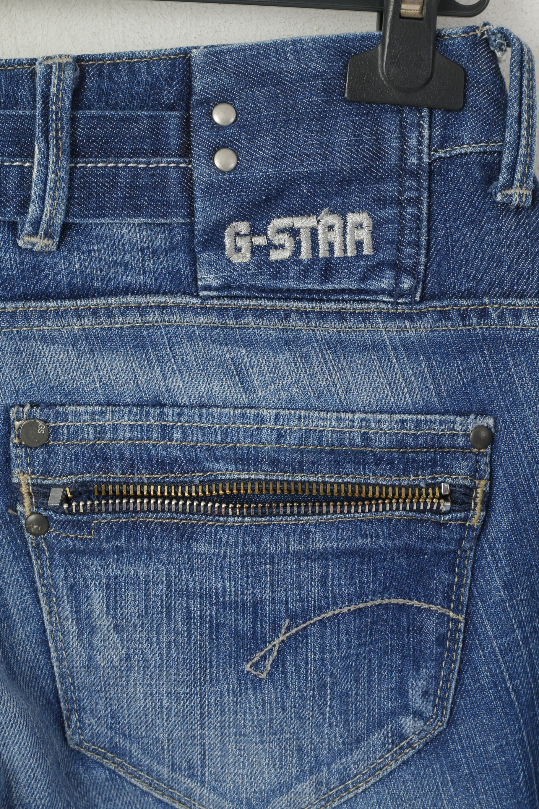 G-Star Raw Women 28 Jeans Trousers Blue Cotton Corvet Straight Denim Pants - Image 5