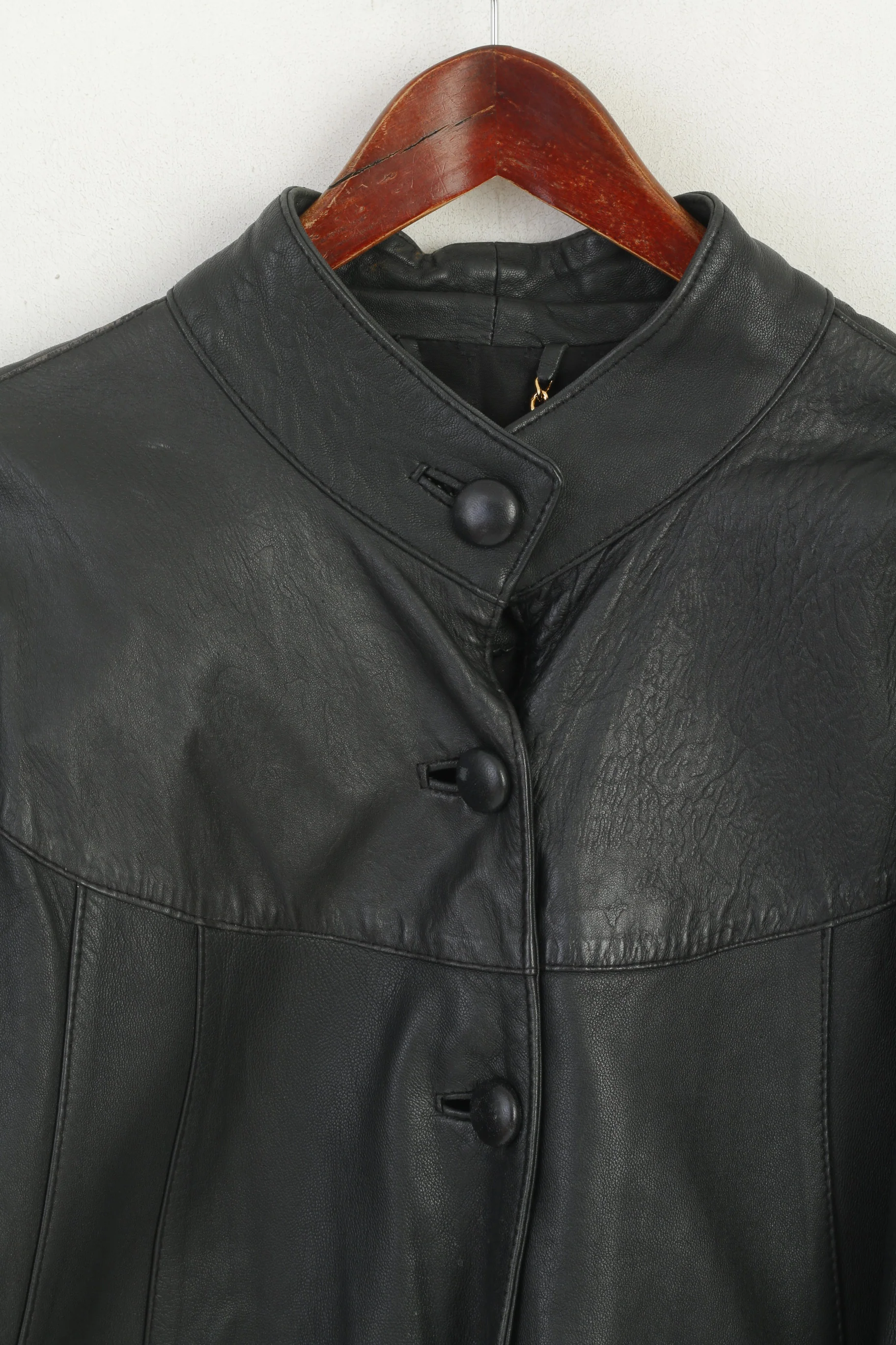 Bufala Moda Womens M Jacket Black Vintage Bomber Bat Sleeve Single Breasted Top - Image 2