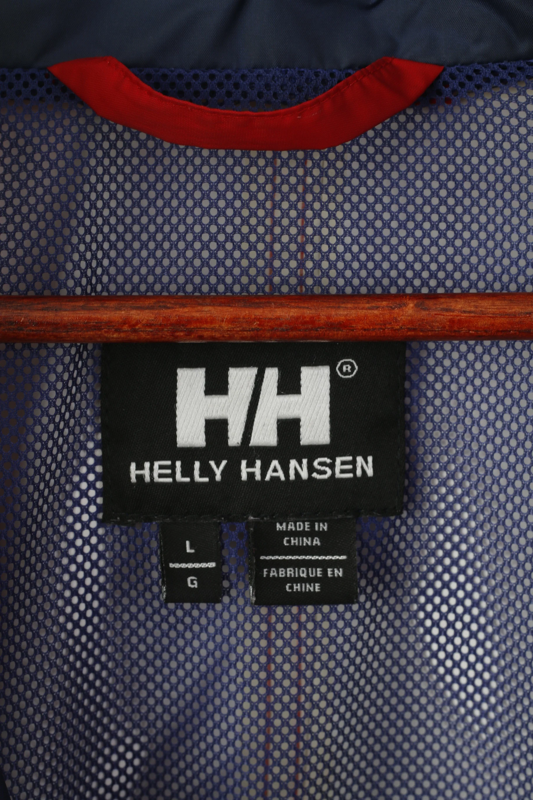 Helly Hansen Men L Jacket Red Nylon Waterproof Hidden Hood Outdoor Top - Image 6