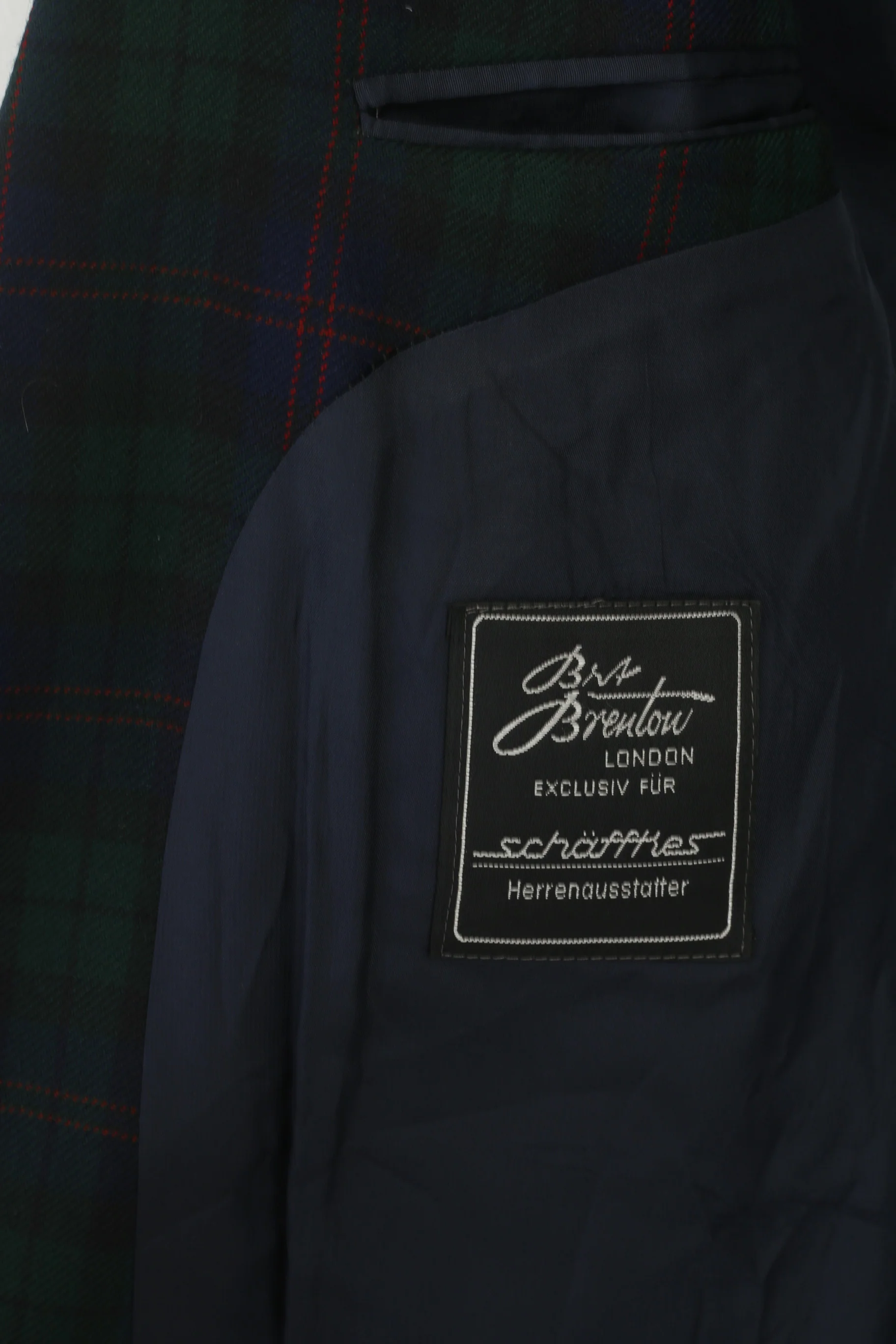 Reid & Taylor Scotland Men 50 40 Blazer Navy Checkered Wool Single Breasted Jacket - Image 4