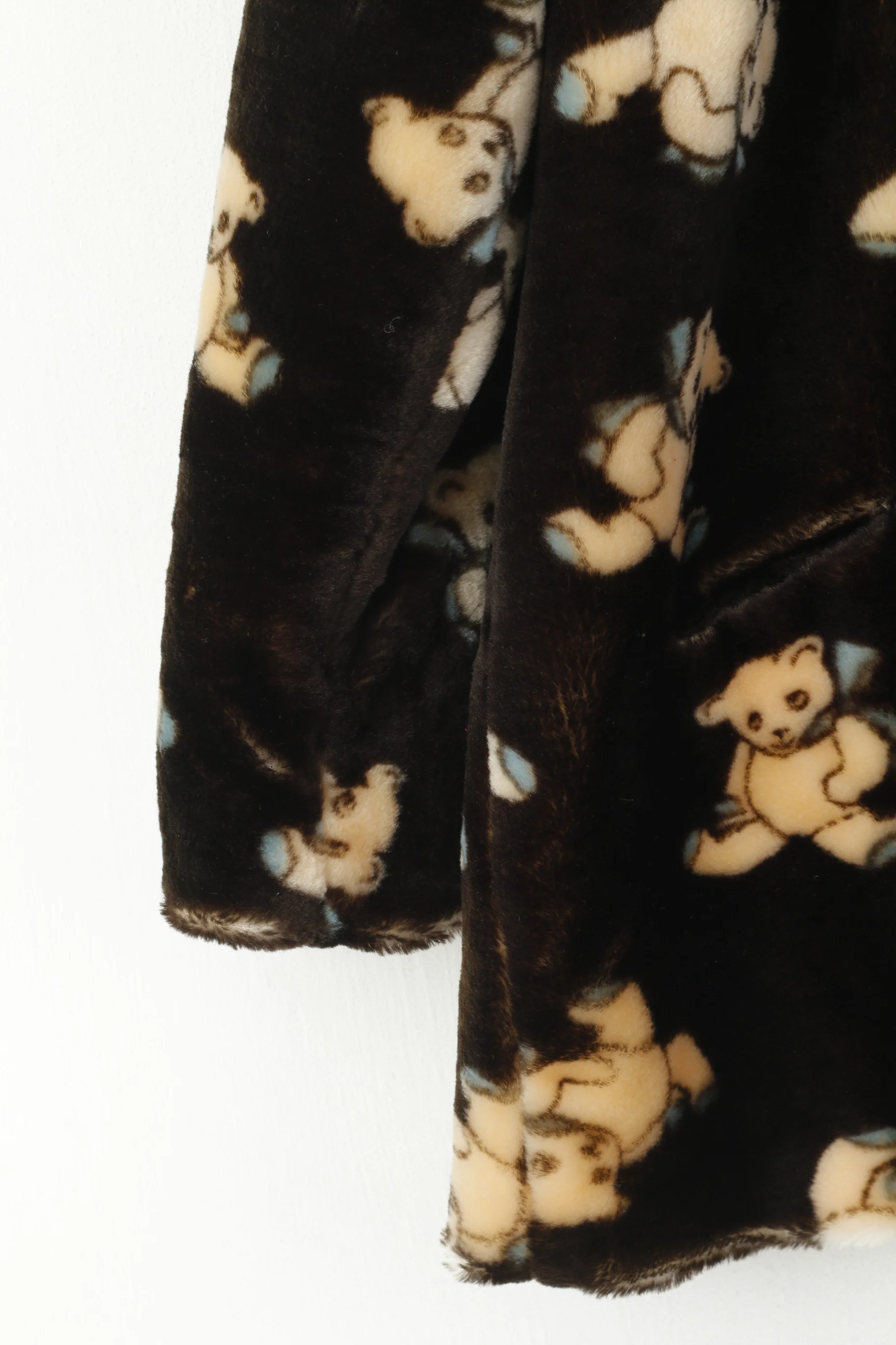 Vitntage Women 6 XS Jacket Brown Bear Print Retro Single Breasted Warm Top - Image 3