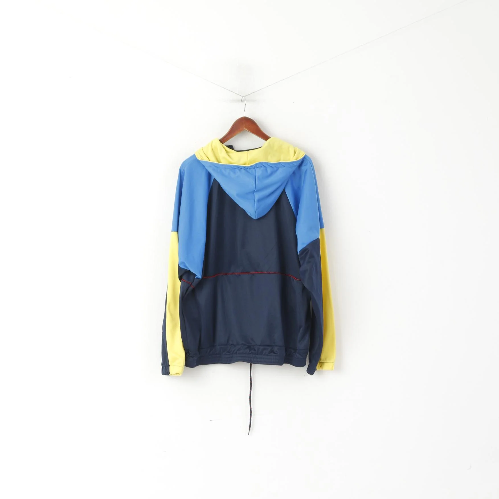 Rodeo by C&A Men 38 M Sweatshirt Blue Vintage Oversize Hooded Zip Neck Activewear Top - Image 6
