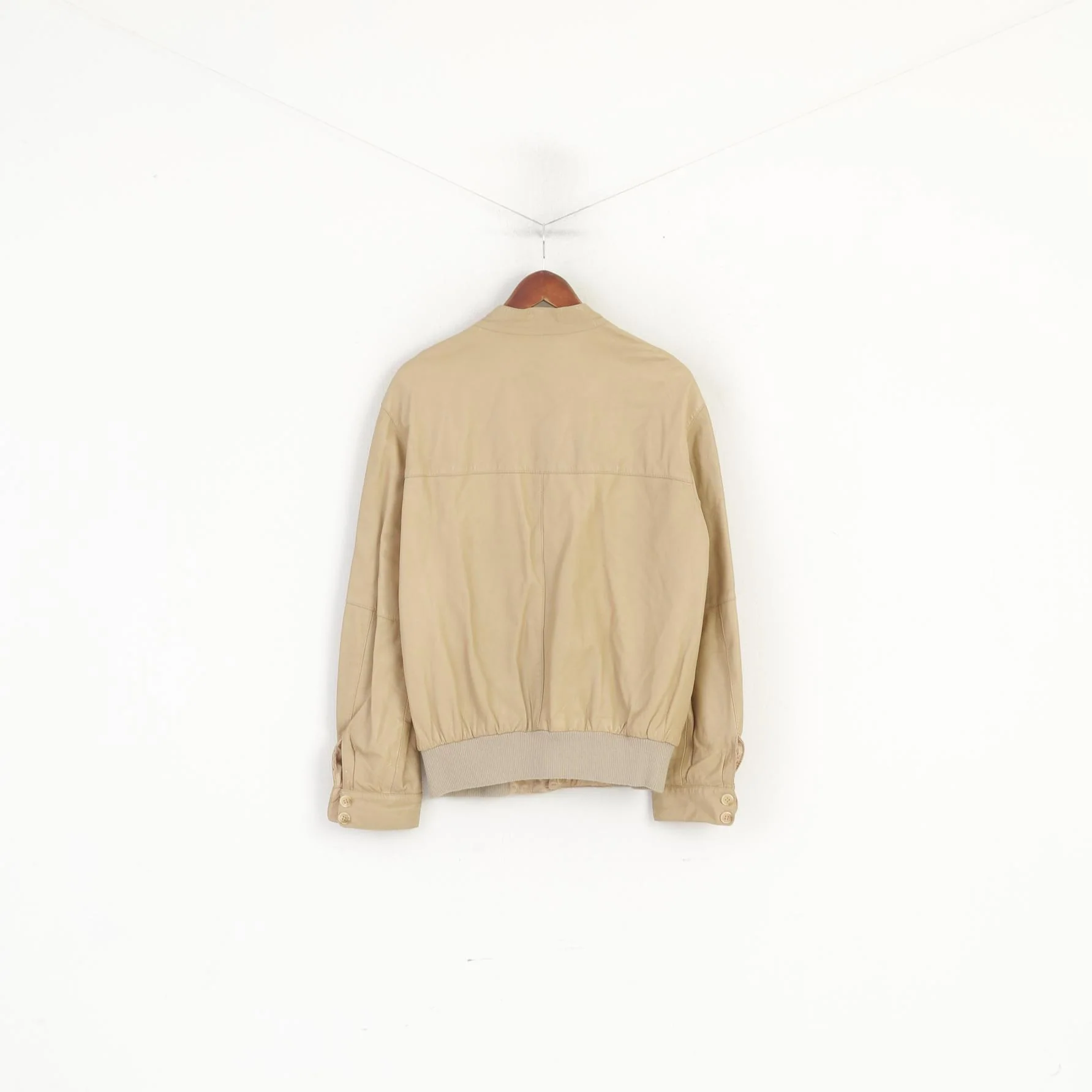 Vintage Men 52 M Jacket Beige Double Sided Harrington Classic Soft Top - Image 6