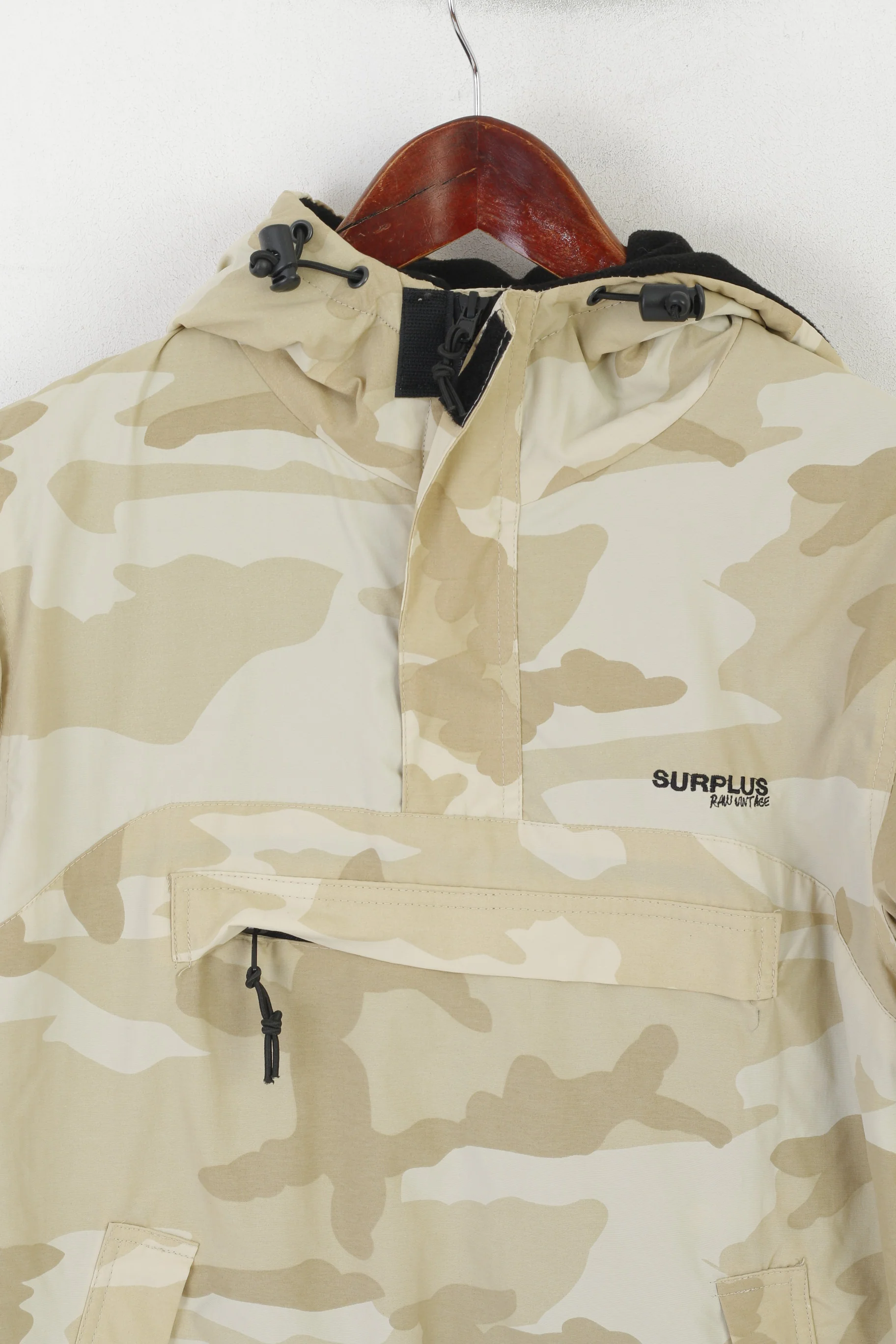Surplus Women M (S) Jacket Beige Nylon Moro Pullover Windbreaker Raw Vintage Top - Image 2