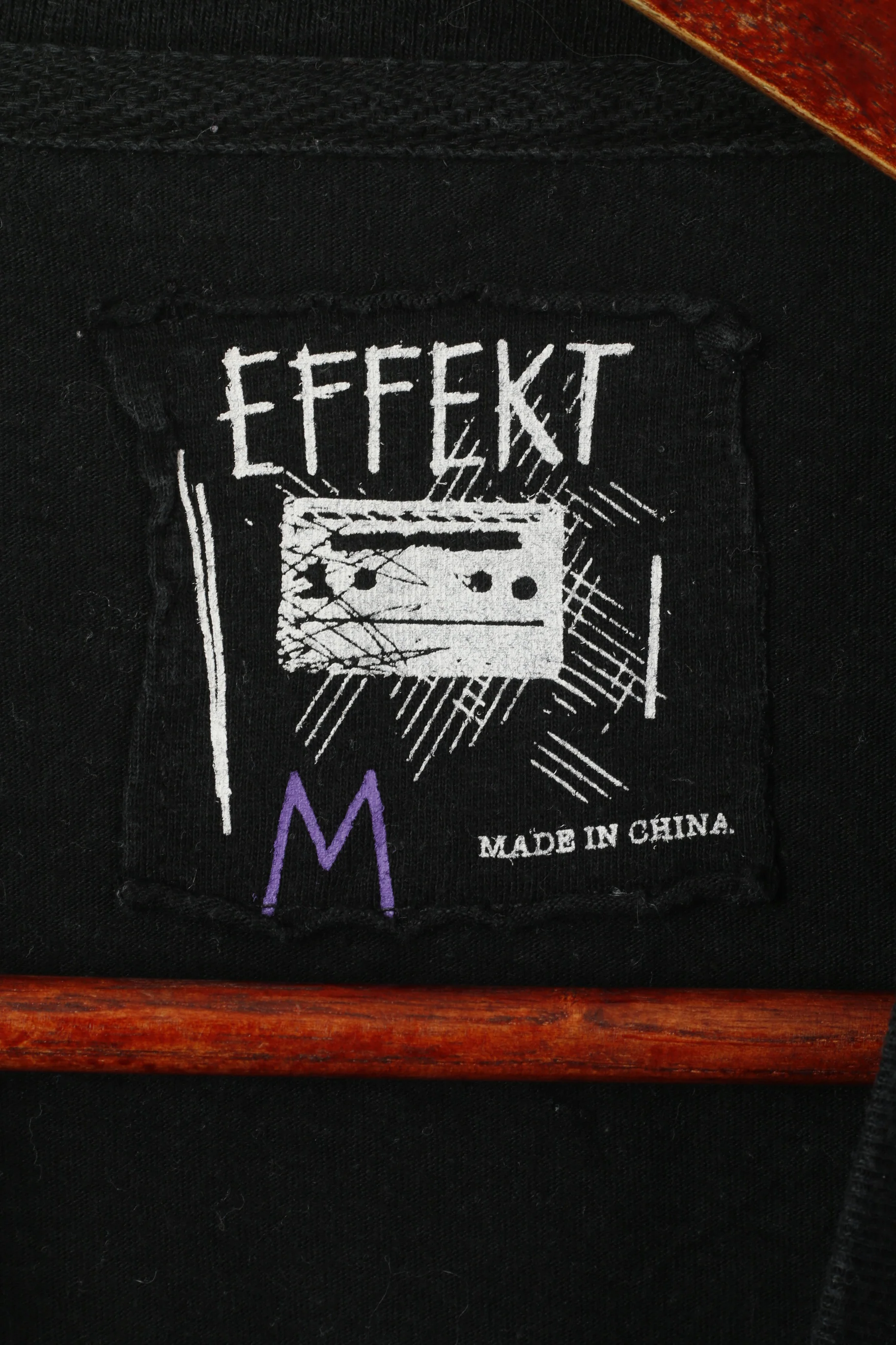 Effekt Women M T-Shirt Black Cotton Neon Graphic Fluoro Night Top - Image 3