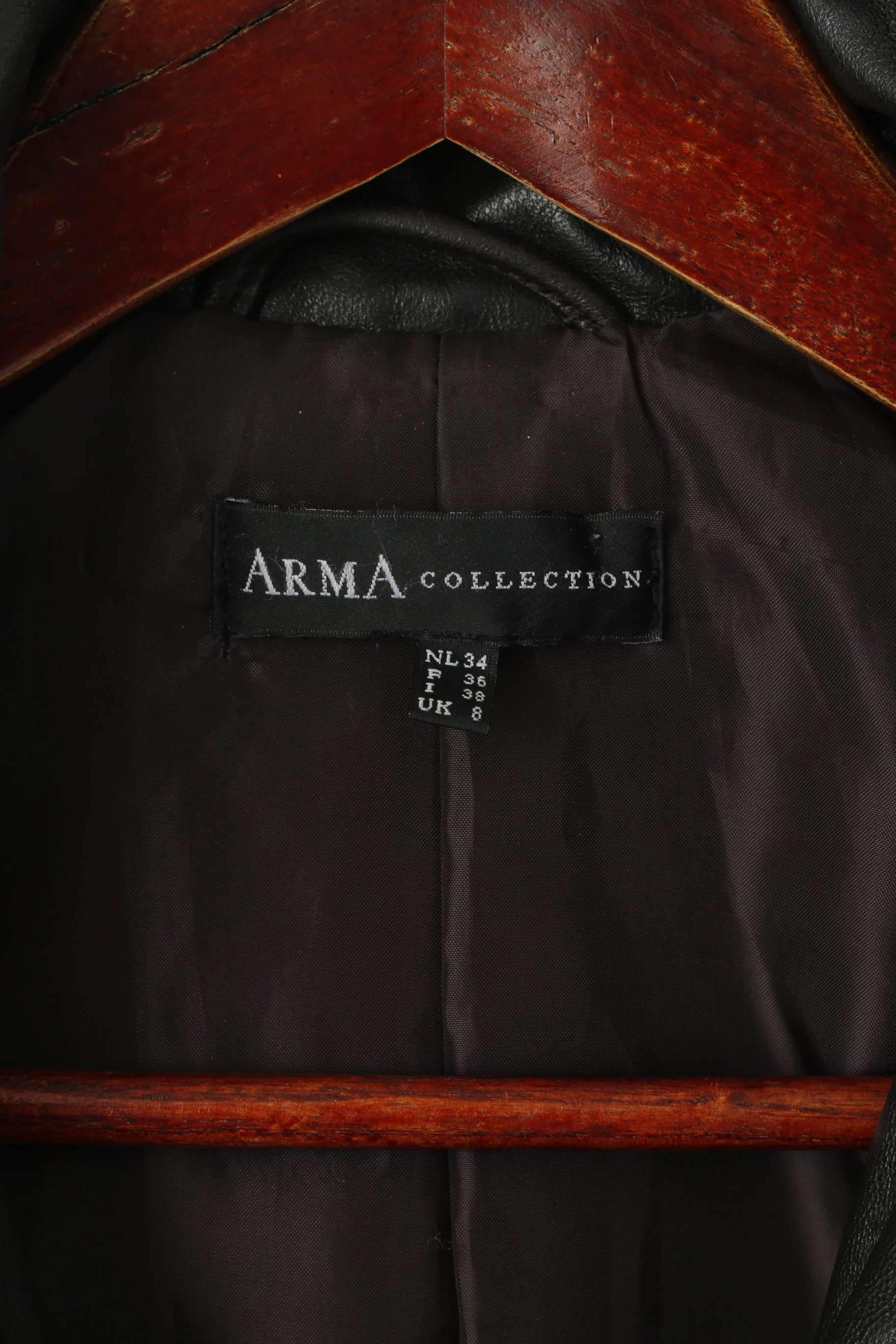 Arma Women 36 8 S Jacket Brown Soft Leather Full Zip Retro Belted Biker Coat - Image 4