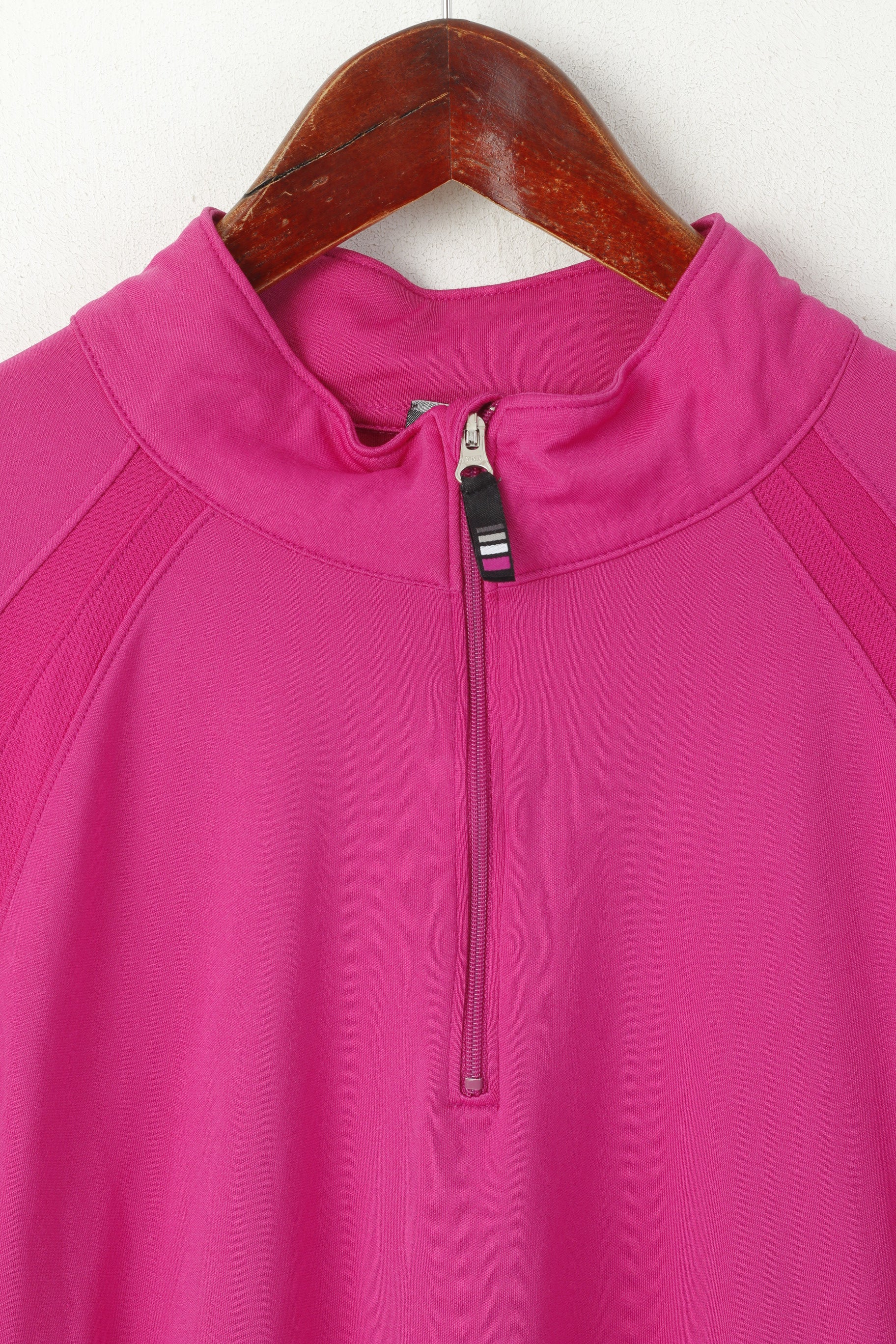 CG by Champion Women XL Shirt Pink Training Activewear Zip Neck Stretch Top - Image 2