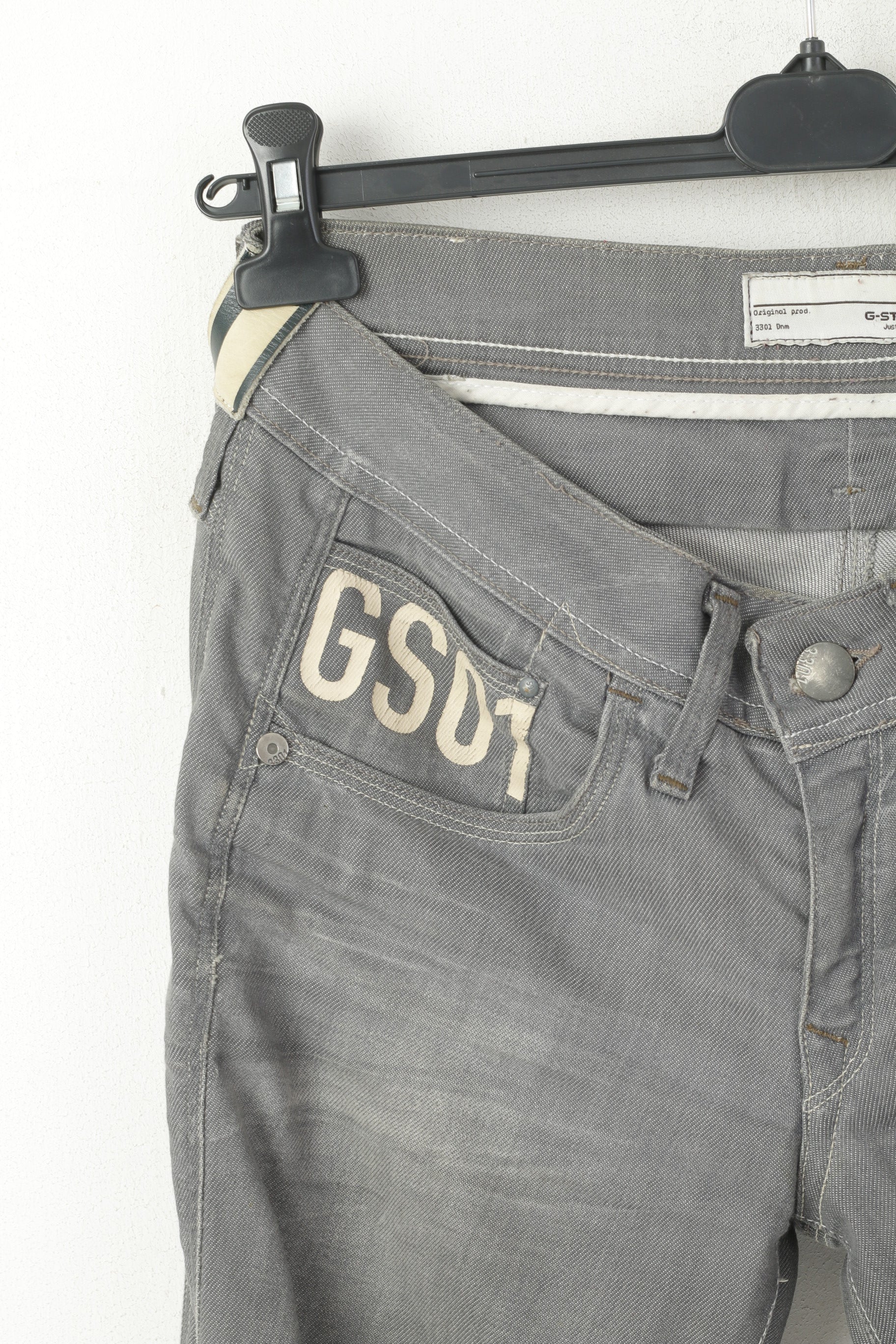 G-Star Raw Women 30 Jeans Trousers Gray Cotton Saville Straight Pants - Image 2