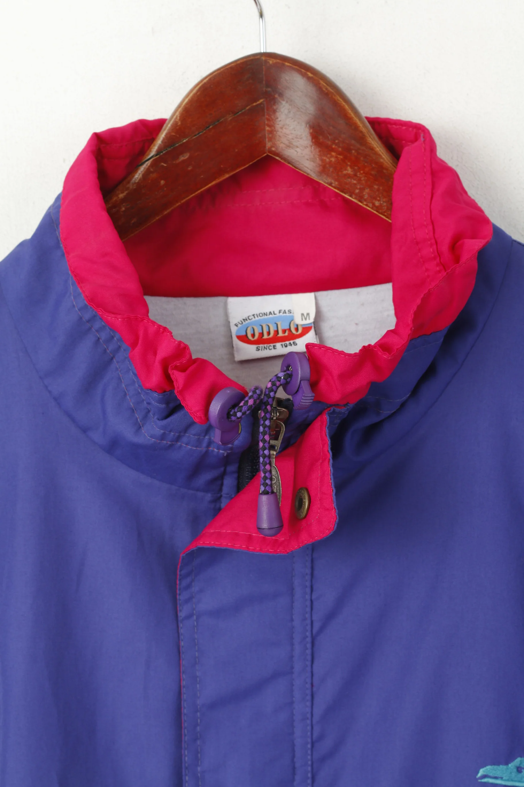 Odlo Men M Jacket Purple Vintage Nylon Full Zip Athletic Clothing System Sport Top - Image 2