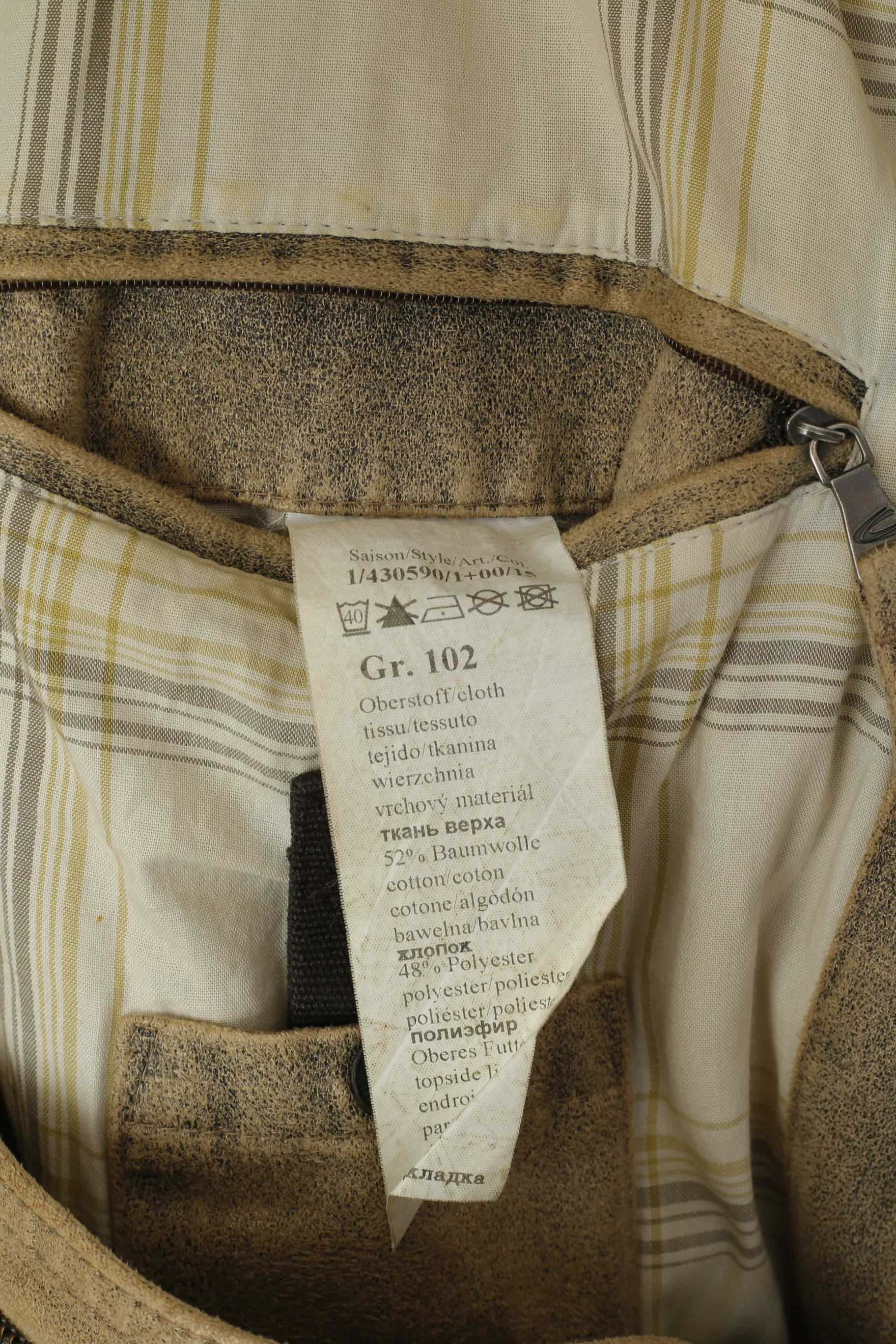 Camel Active Men 102 L Jacket Beige Cotton Full Zipper Pockets Wind Trail Explorer Top - Image 7