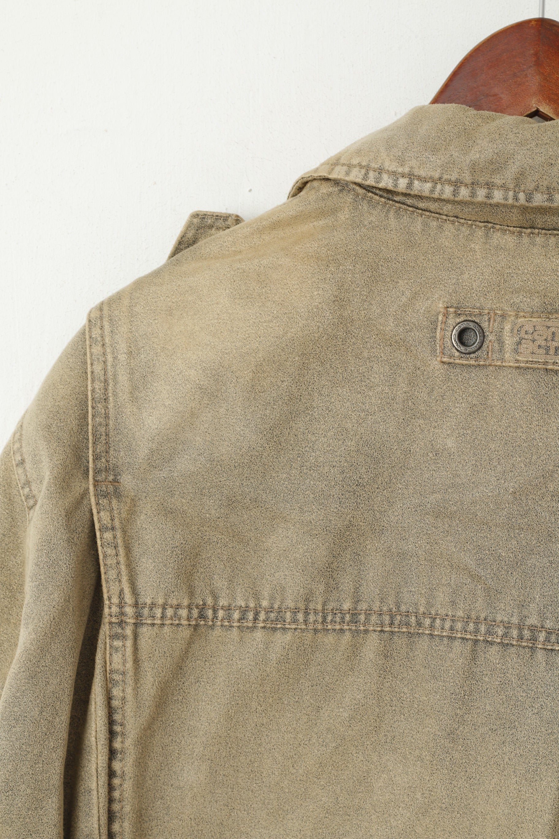 Camel Active Men 102 L Jacket Beige Cotton Full Zipper Pockets Wind Trail Explorer Top - Image 8