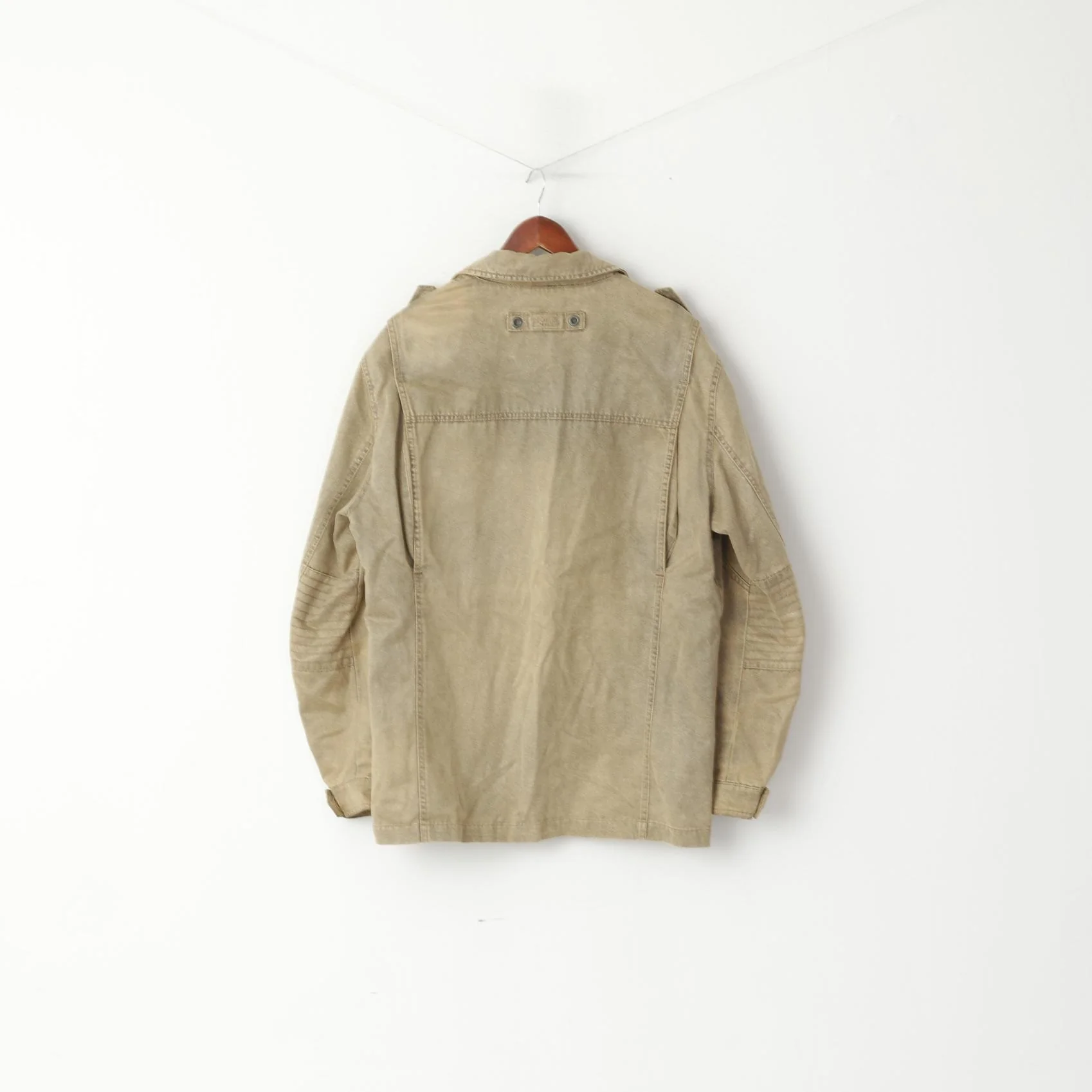 Camel Active Men 102 L Jacket Beige Cotton Full Zipper Pockets Wind Trail Explorer Top - Image 9