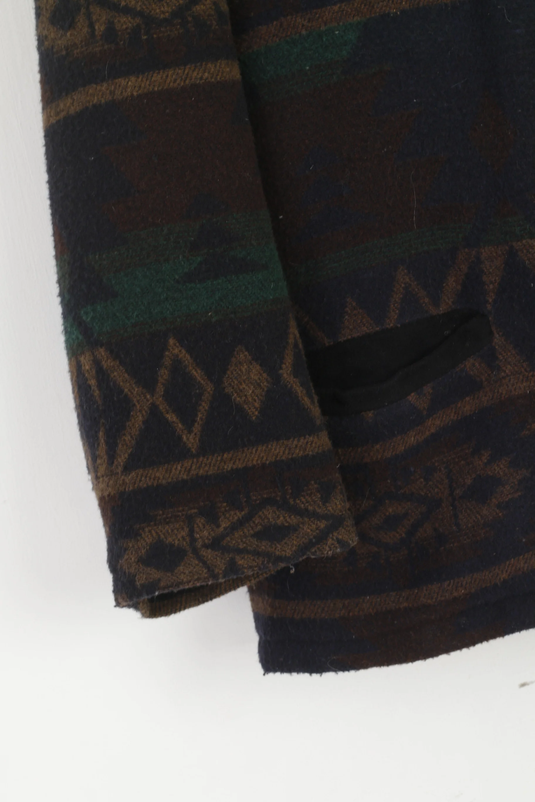 Zet Collection Men 56 XL Jacket Navy Wool Vintage Aztec Shoulder Pads Retro Top - Image 3