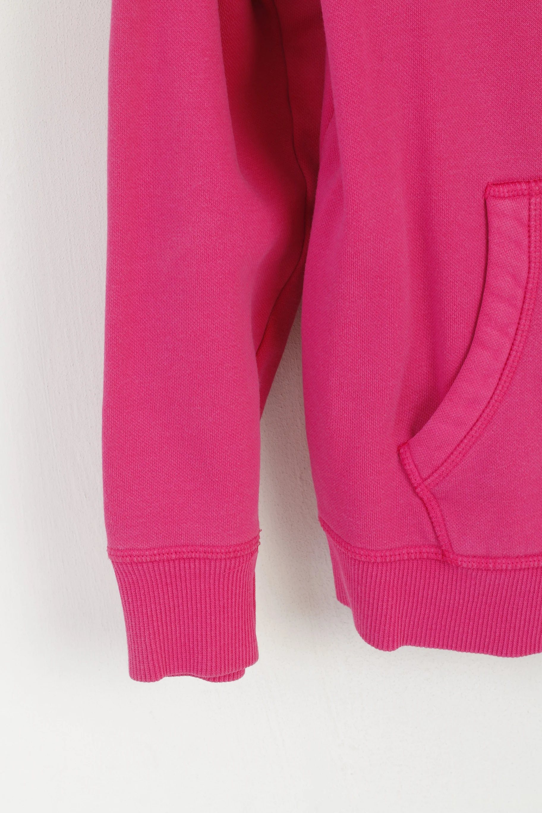 Puma Women 16 M Sweatshirt Pink Cotton Zip Up Sportswear Hooded Sport Top - Image 3