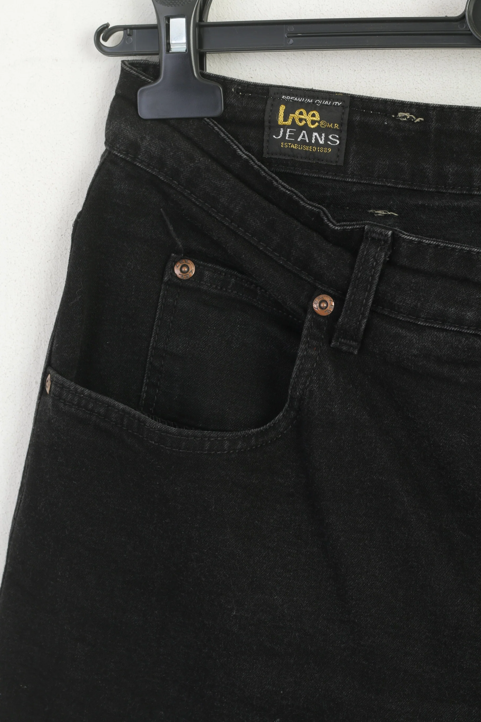 Lee Virginia Women 36 Jeans Trousers Black Cotton Vintage Mom Style Stretch Pants - Image 2