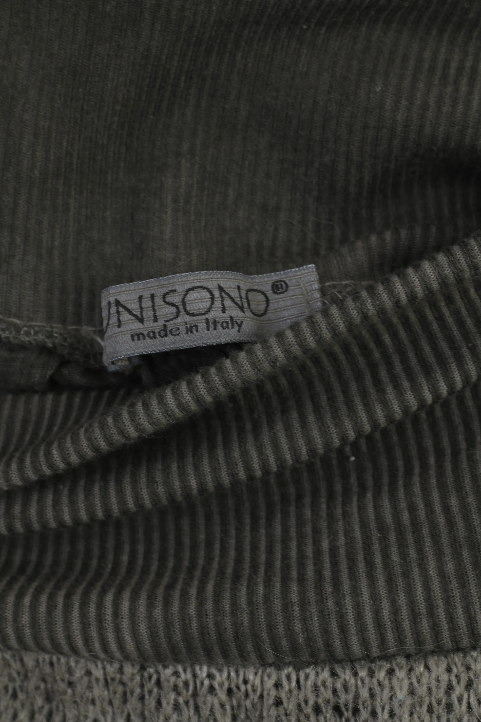 Unisono Women L Skirt Grey Faded Midi Elastic Waistband Made in Italy - Image 3