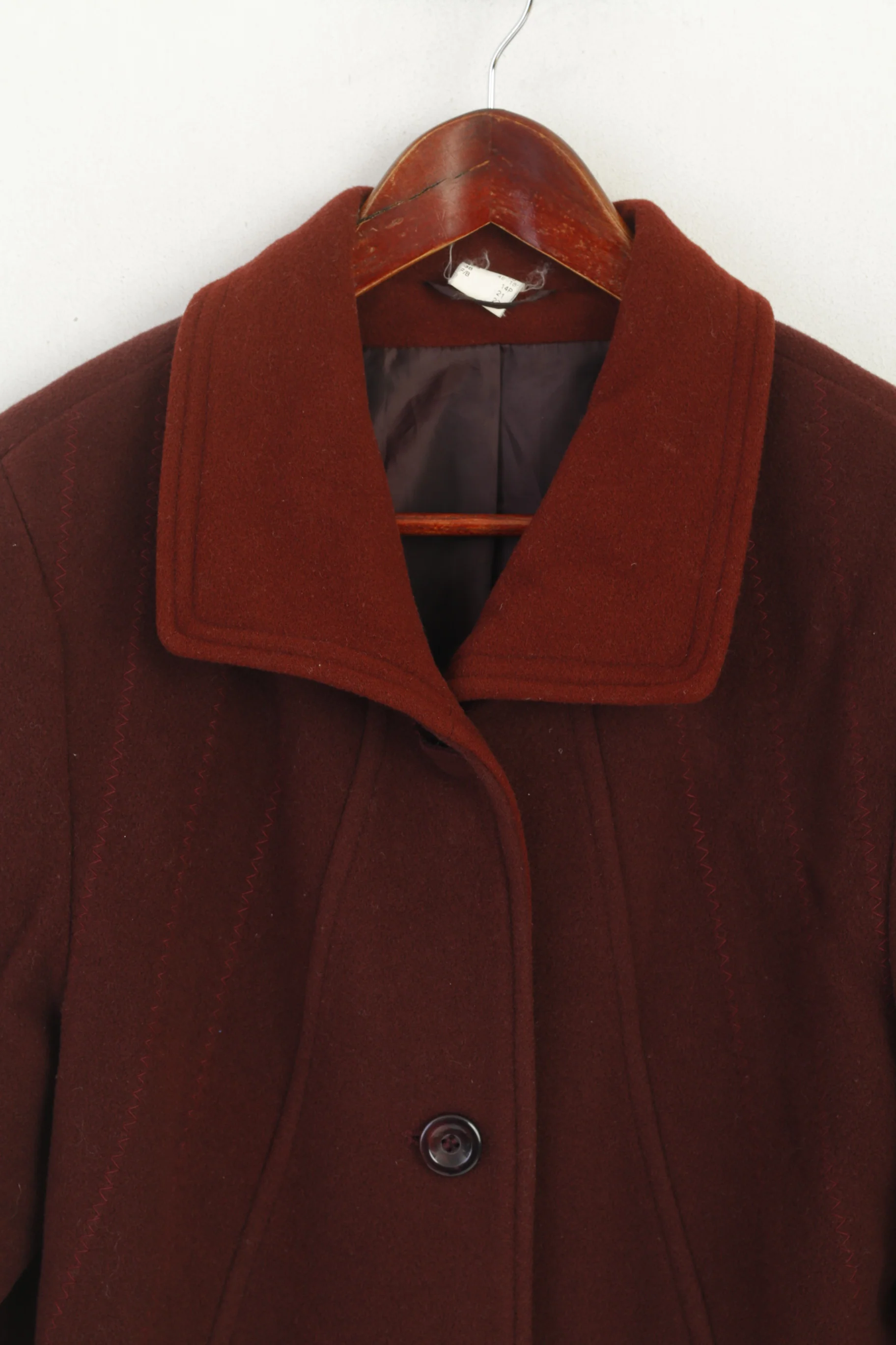 Bellandi Women 14 L Jacket Burgundy Wool Cashmere Blend Made in Italy Top - Image 2