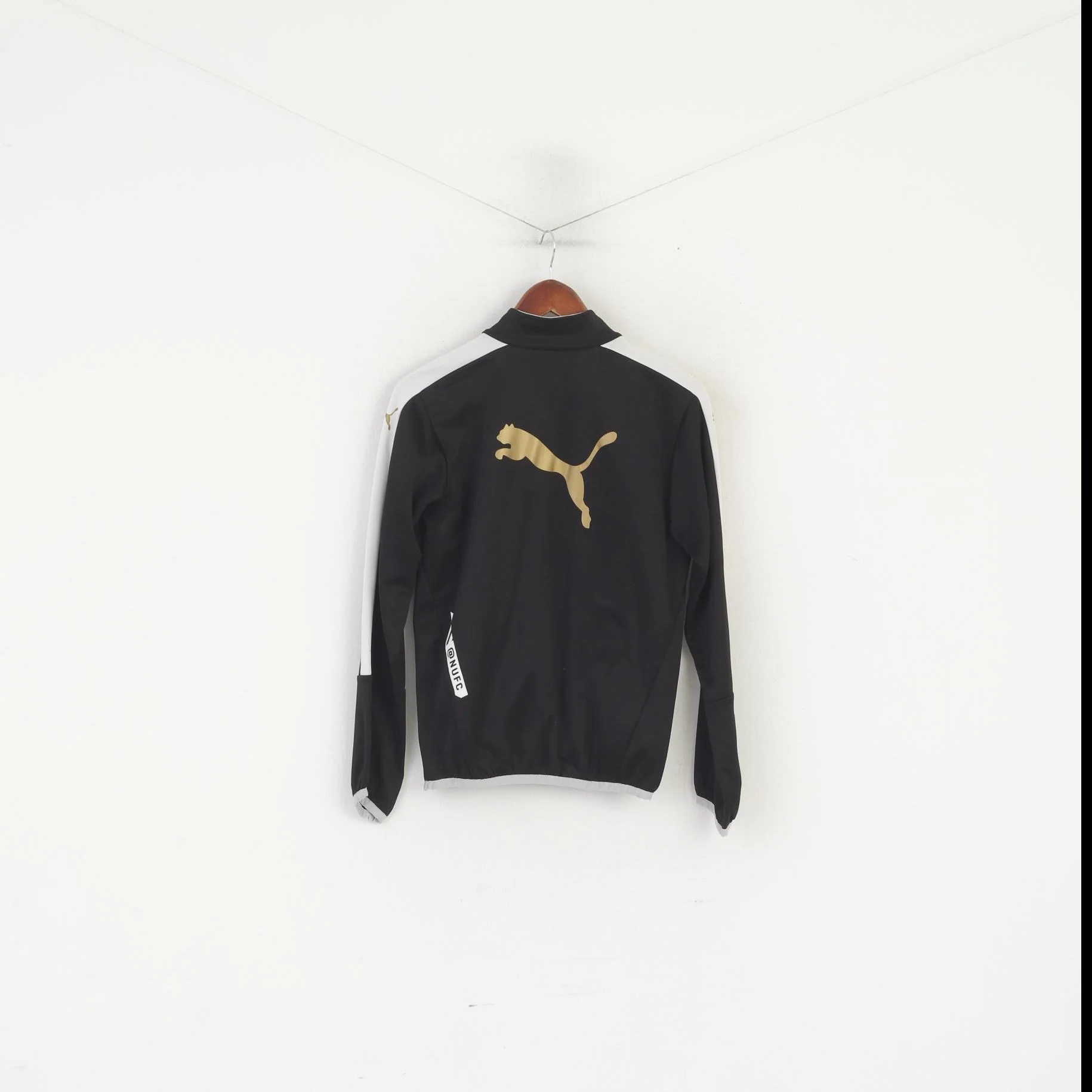 Puma Newcastle United Boys 164 YXL Sweatshirt Black Football Zip Neck Sport Top - Image 6