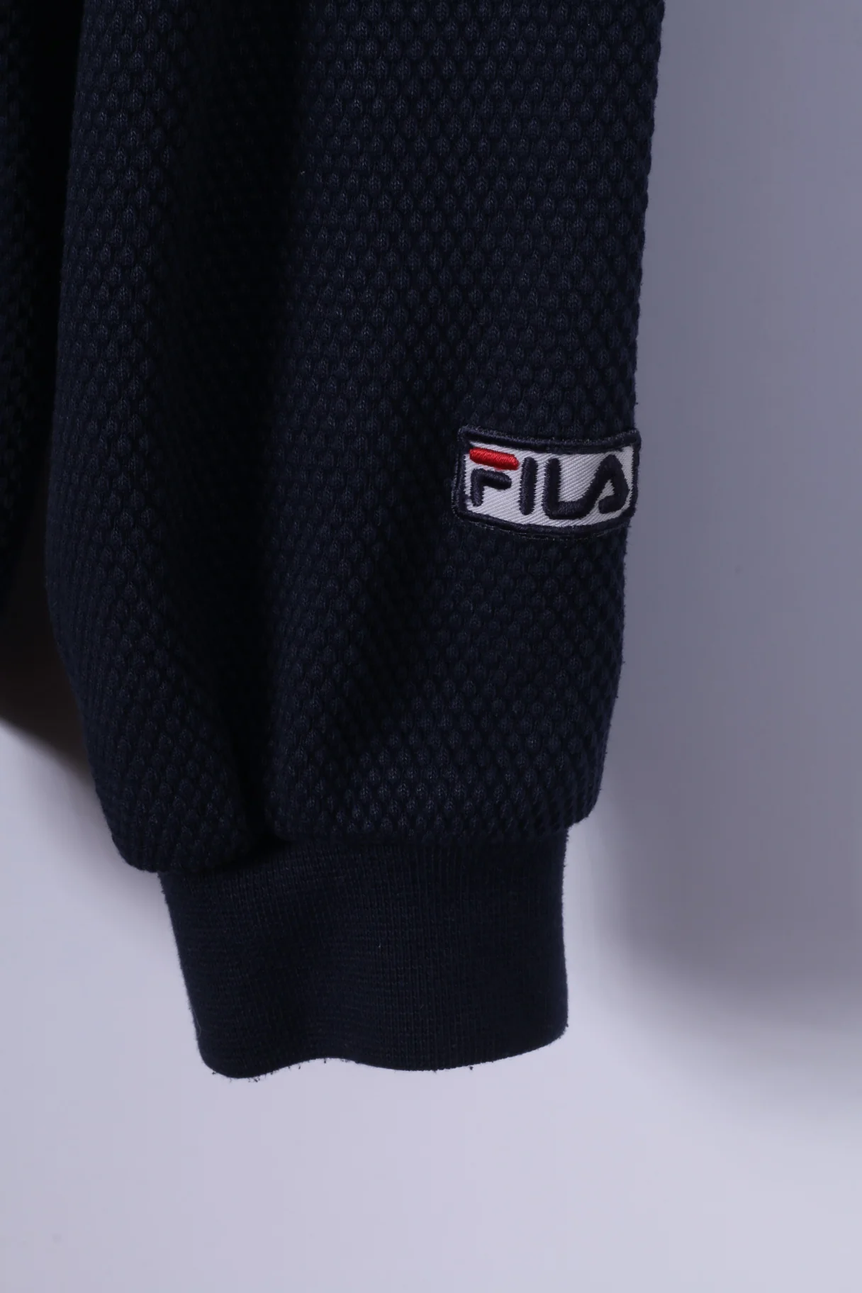 FILA Mens XL Sweatshirt Navy Cotton Blend Crew Neck Logo Classic Training Top - Image 4