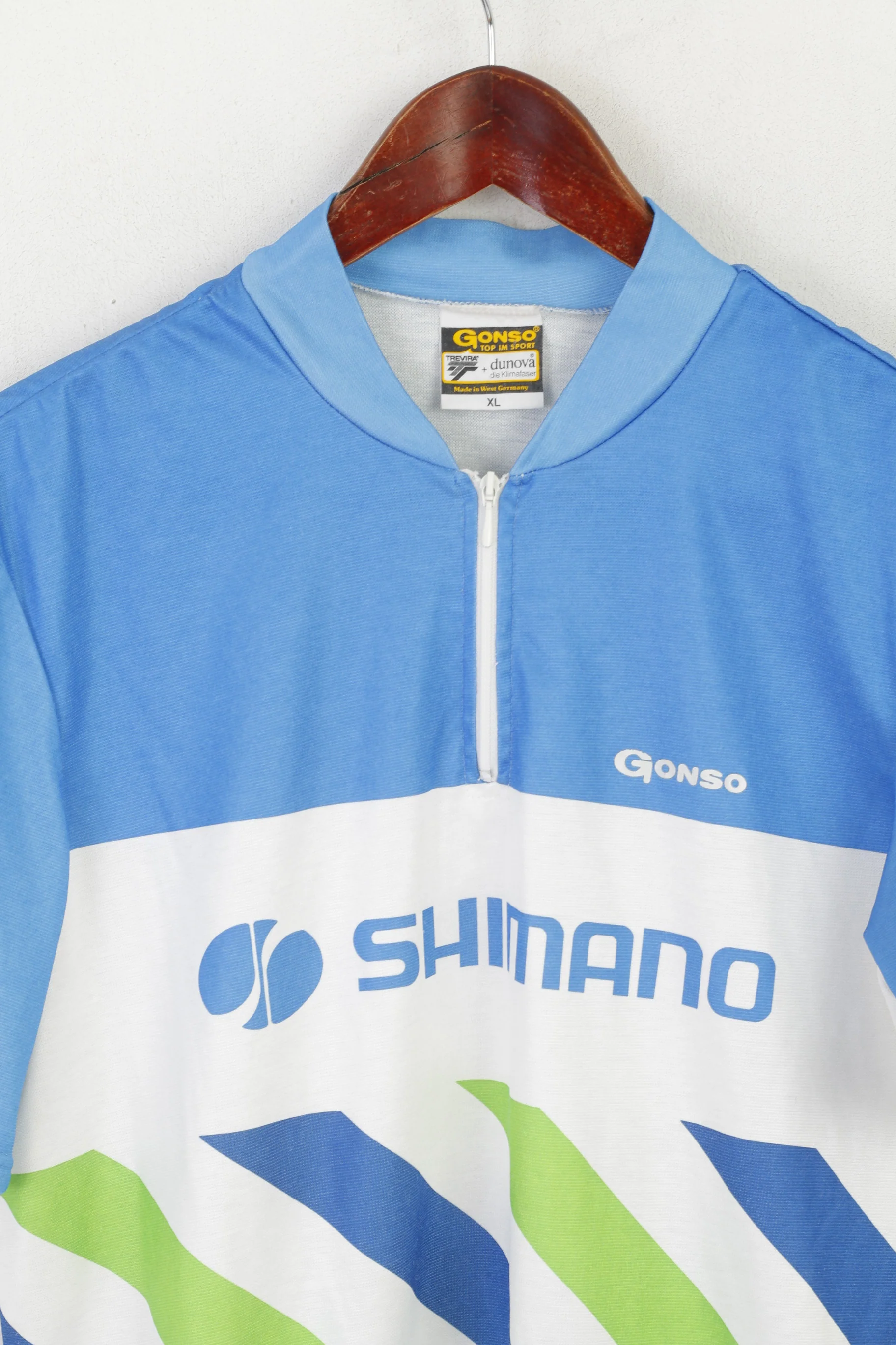 Gonso Men XL Cycling Shirt Blue Dunova Trevira Shimano Bike Jersey Top - Image 2