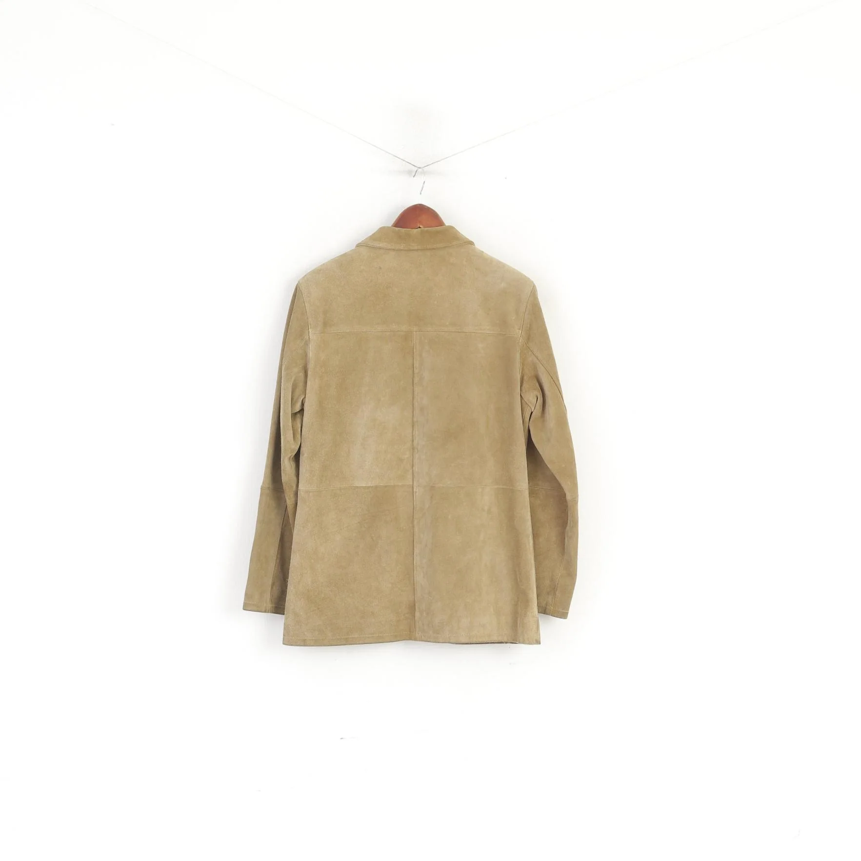 Friday by Kappahl Women 42/44 L Jacket Khaki Leather Shoulder Pads Casual Wear Top - Image 7