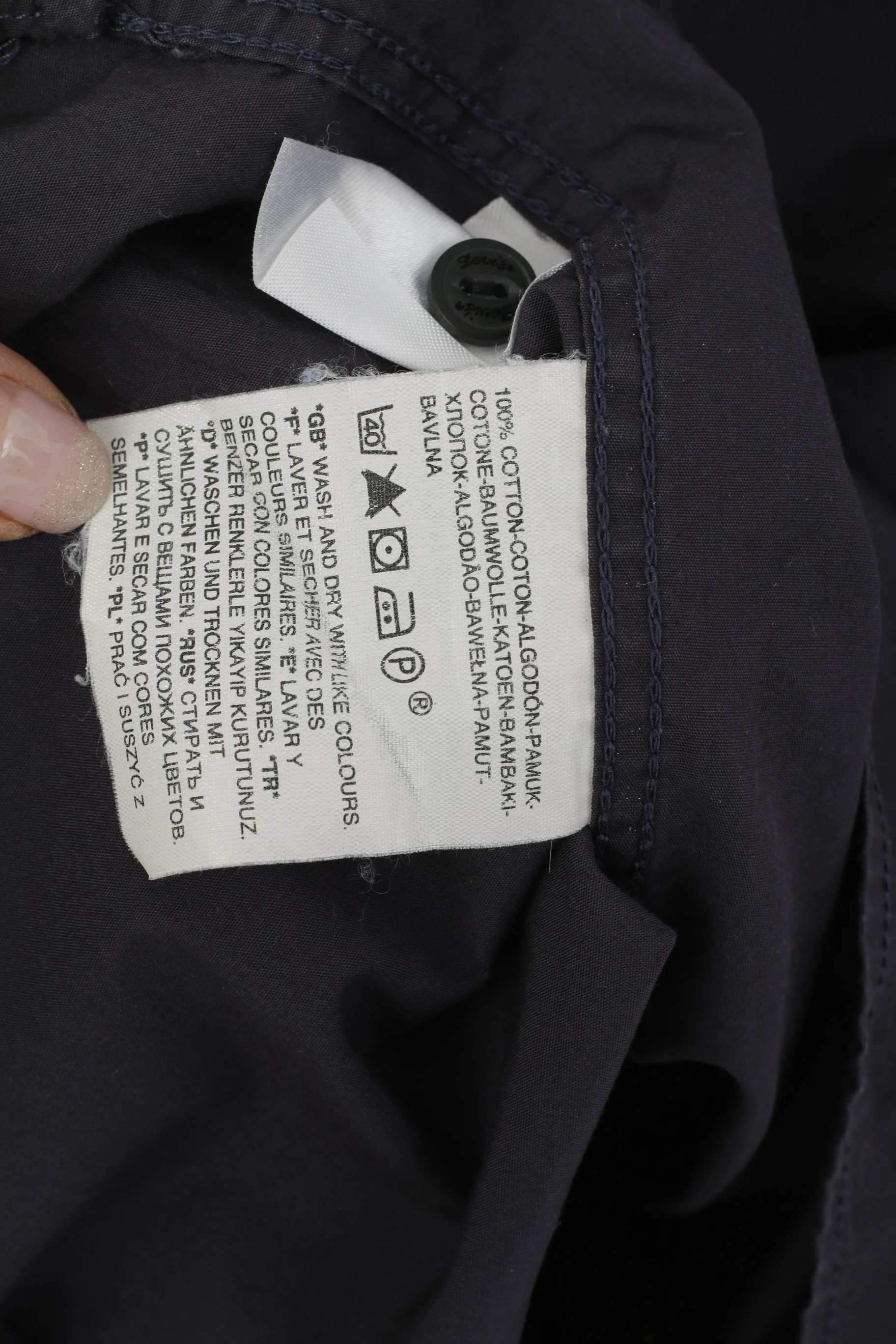 Levi's Men XXL Casual Shirt Navy Cotton Standard Fit Long Sleeve Plain Top - Image 5