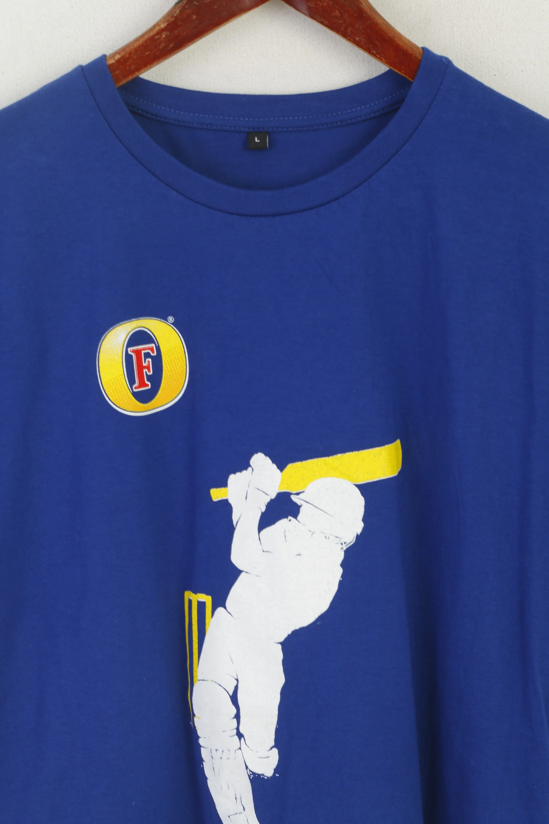 ECB Official Men L (M) Shirt Blue Cotton England Cricket Catcha6 Sport Top - Image 2