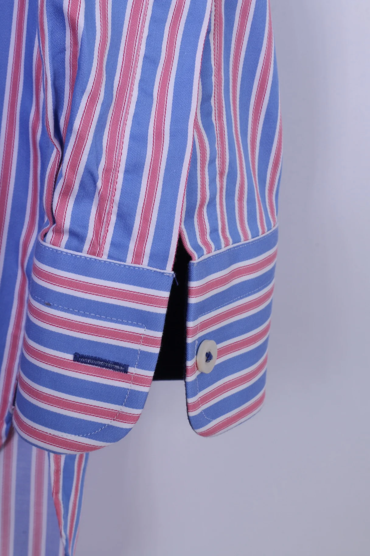 Charles Tyrwhitt Mens 16.5 34 L Casual Shirt Blue Cotton Striped Long Sleeve - Image 3