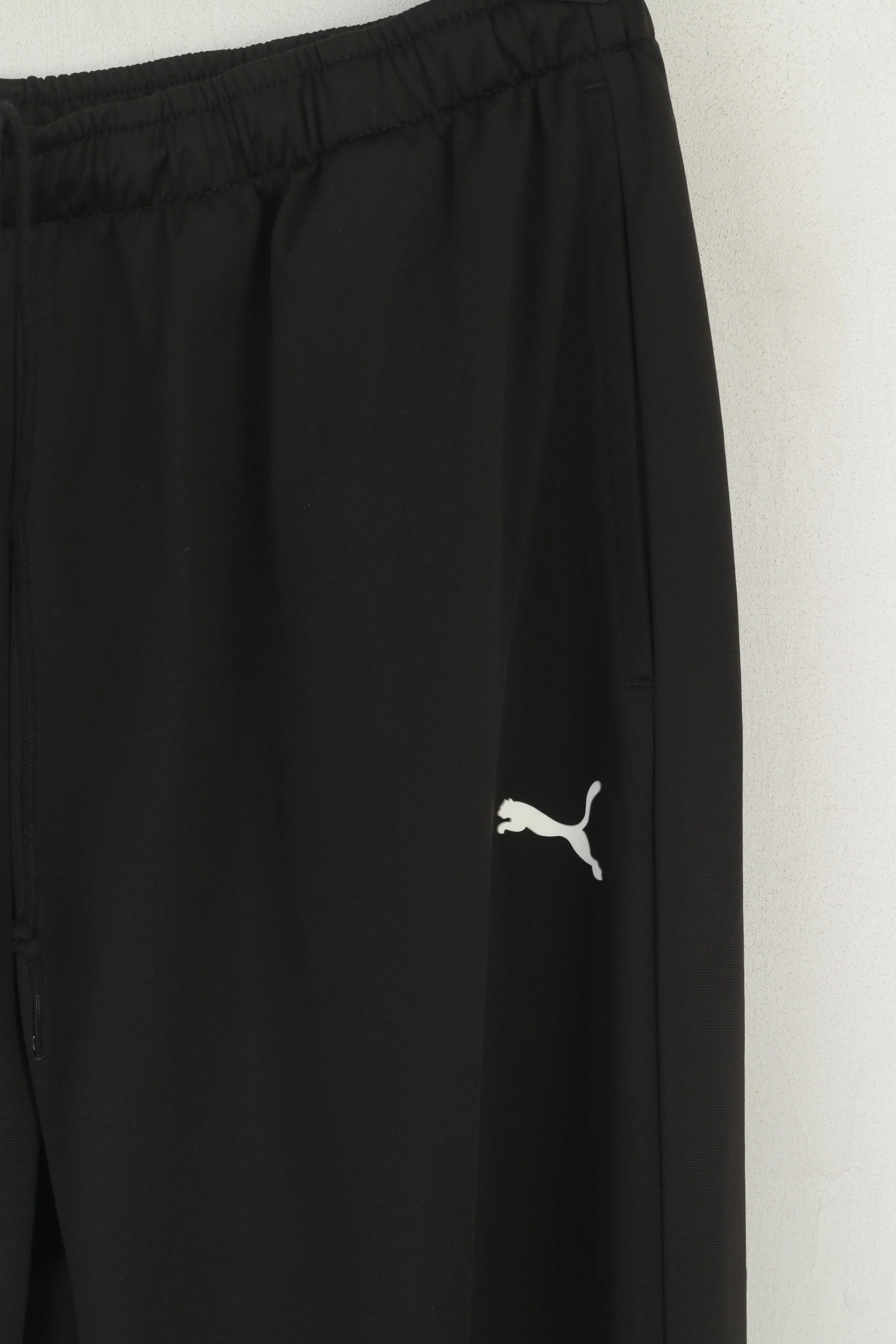 Puma Men XL Sweatpants Black Shiny Vintage Training Sportswear Retro Trousers - Image 2