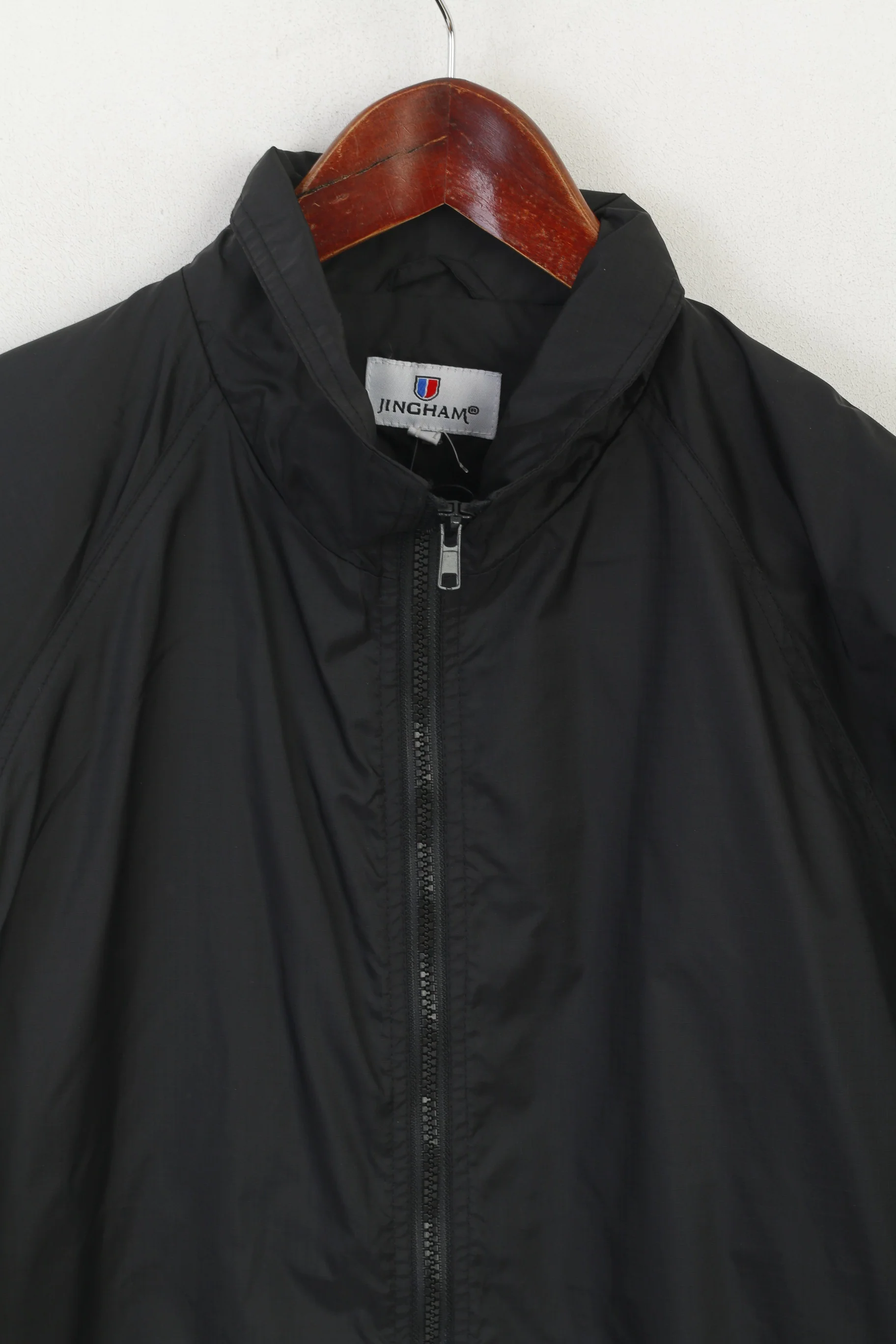 Jingham Men S Jacket Black Nylon Waterproof Full Zipper Lightweight Top - Image 2