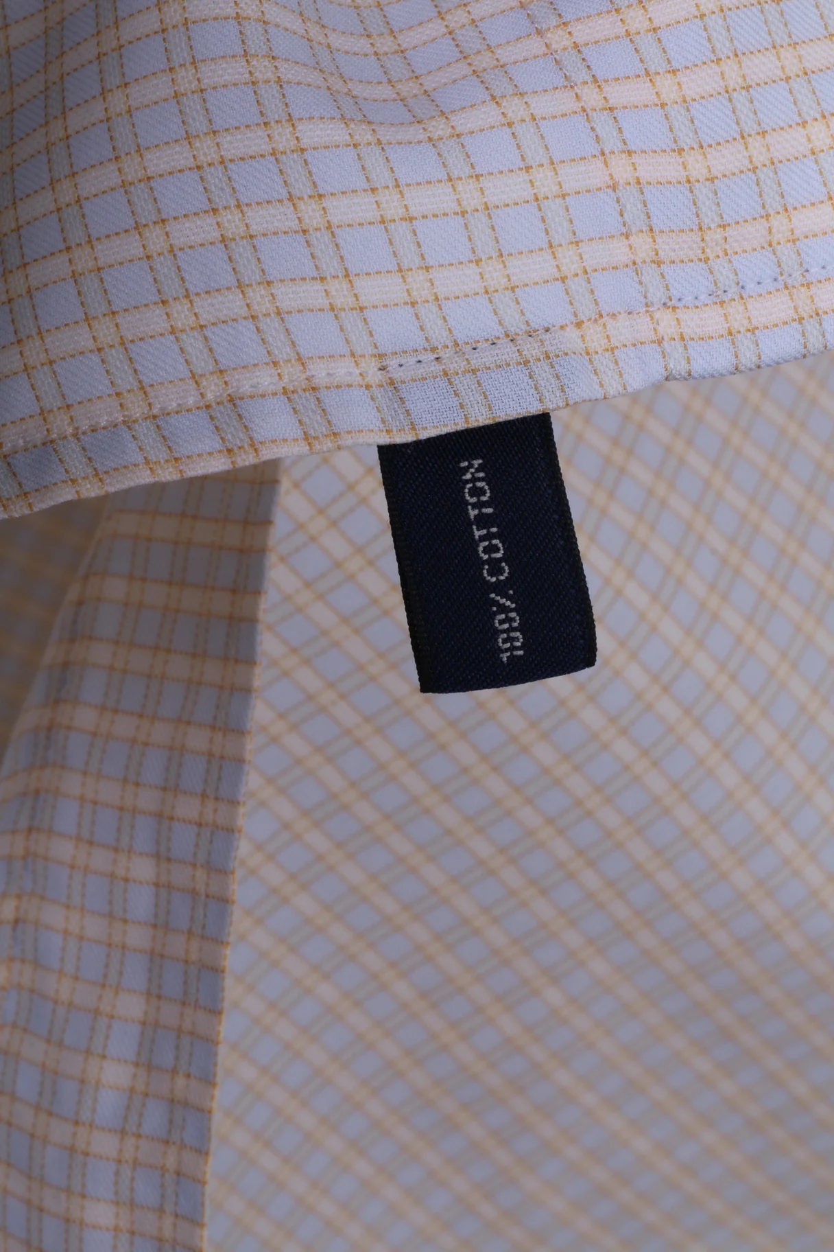 Stenstroms Men 40 M Casual Shirt Yellow Check Two Fold Cotton Long Sleeve - Image 6