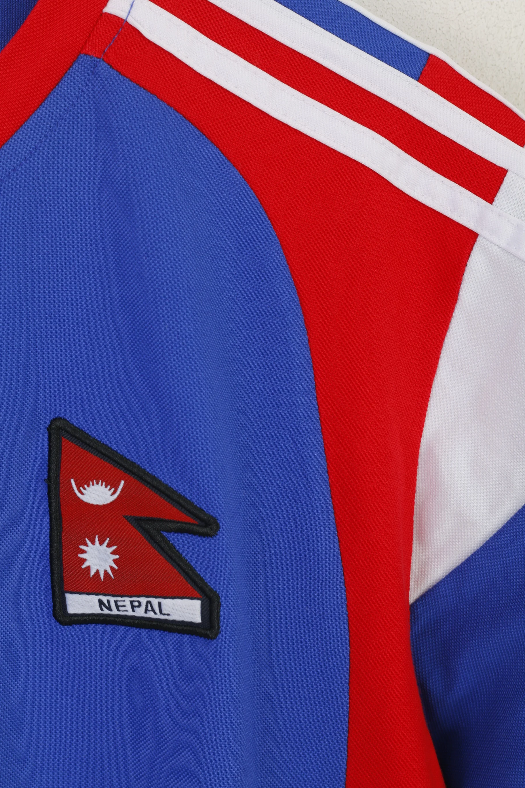 Adidas Men XL Shirt Blue Nepal National Team Football Jersey Climacool Top - Image 4