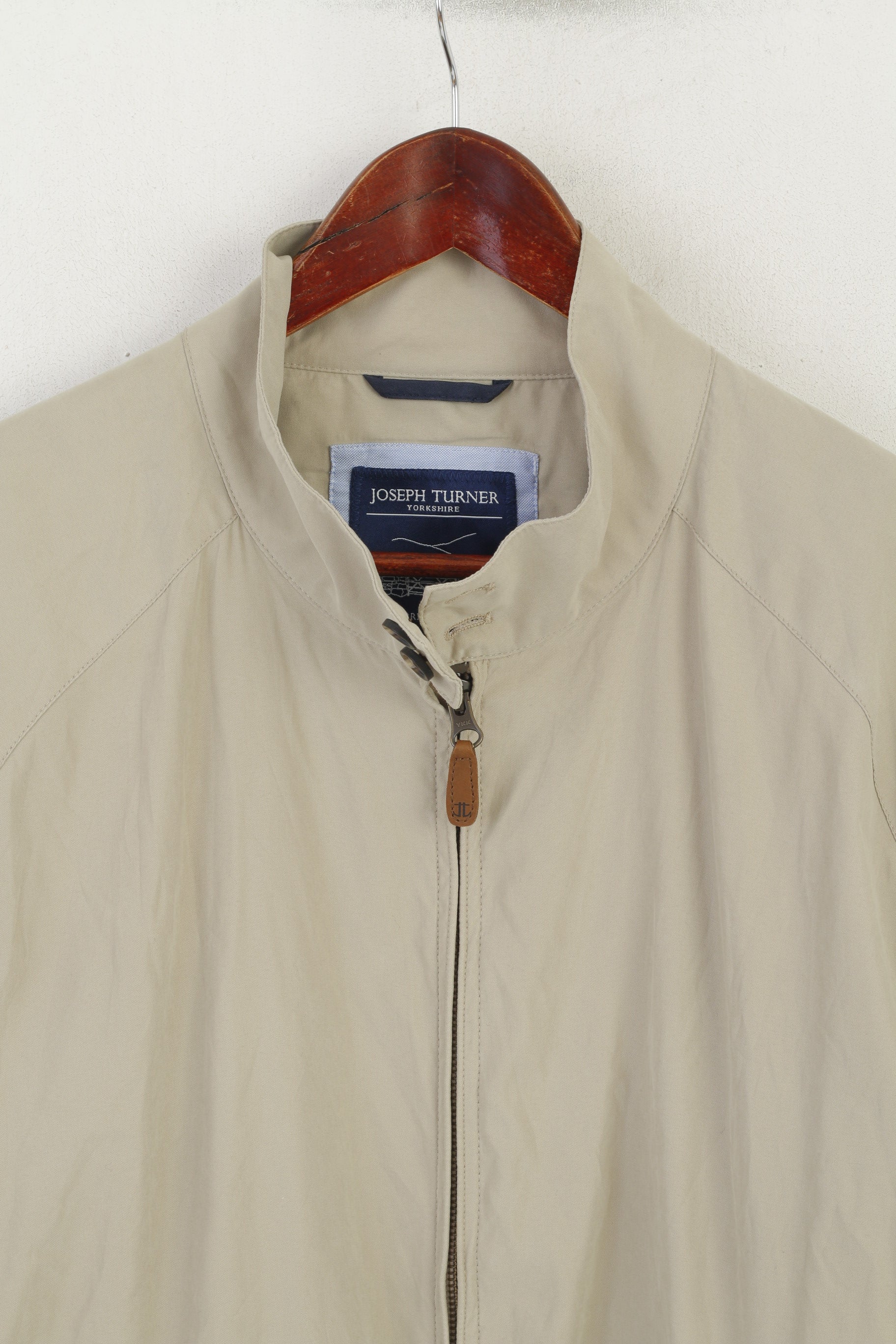 Joseph Turner Yorkshire Men XL Jacket Beige Classic Full Zip Lightweight Retro Top - Image 2
