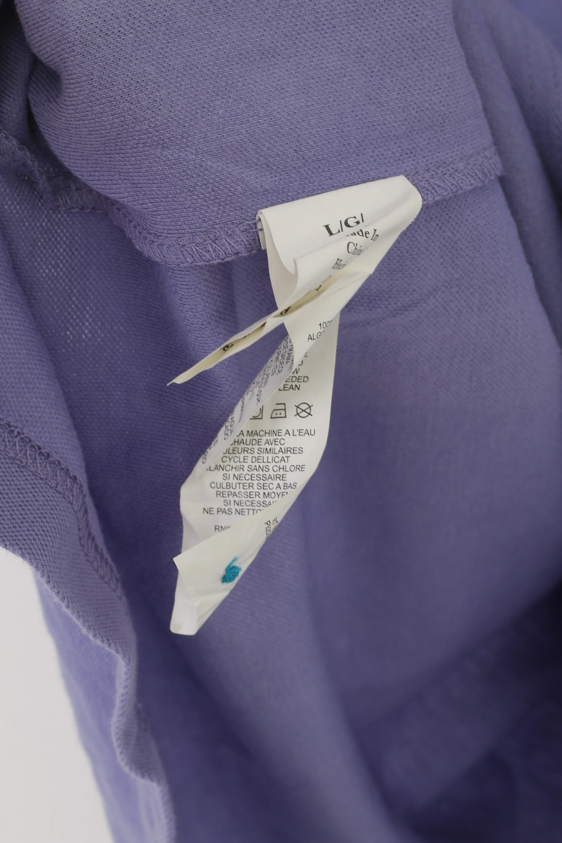 Original Penguin Men L Polo Shirt Purple Plain Cotton Classic Fit Short Sleeve Top - Image 4