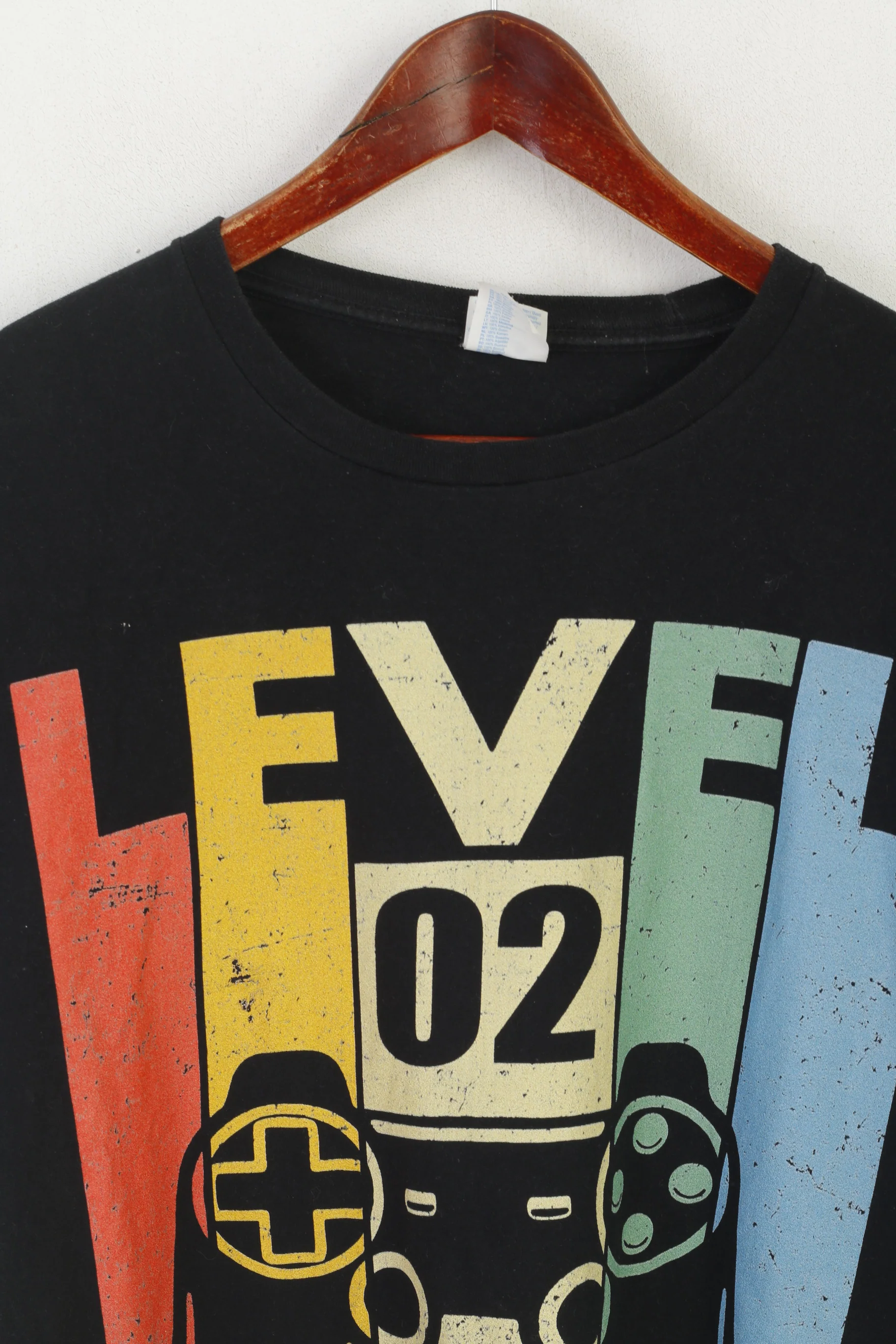 Port & Company Men XL T-Shirt Black Cotton Graphic Level Complete Game Top - Image 2