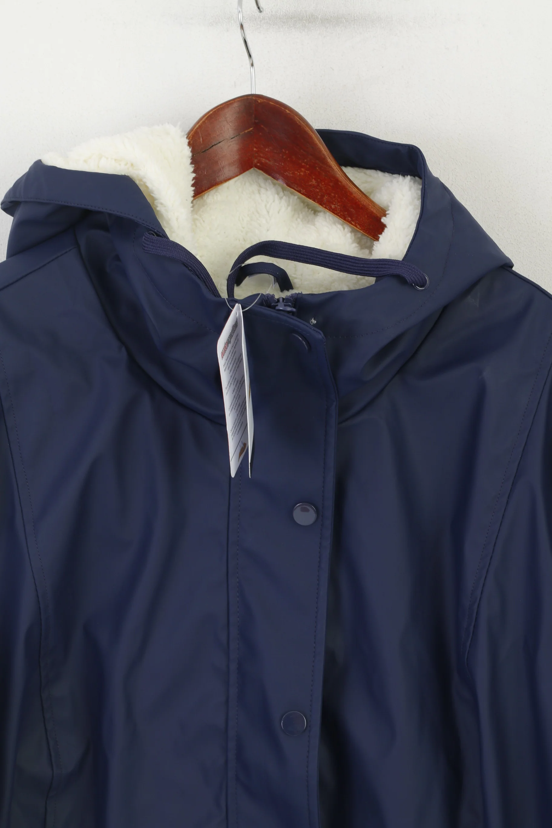 New Watterrepellent Women 22 48 XL Jacket Navy Outdoor Hooded Lined Warm Top - Image 2