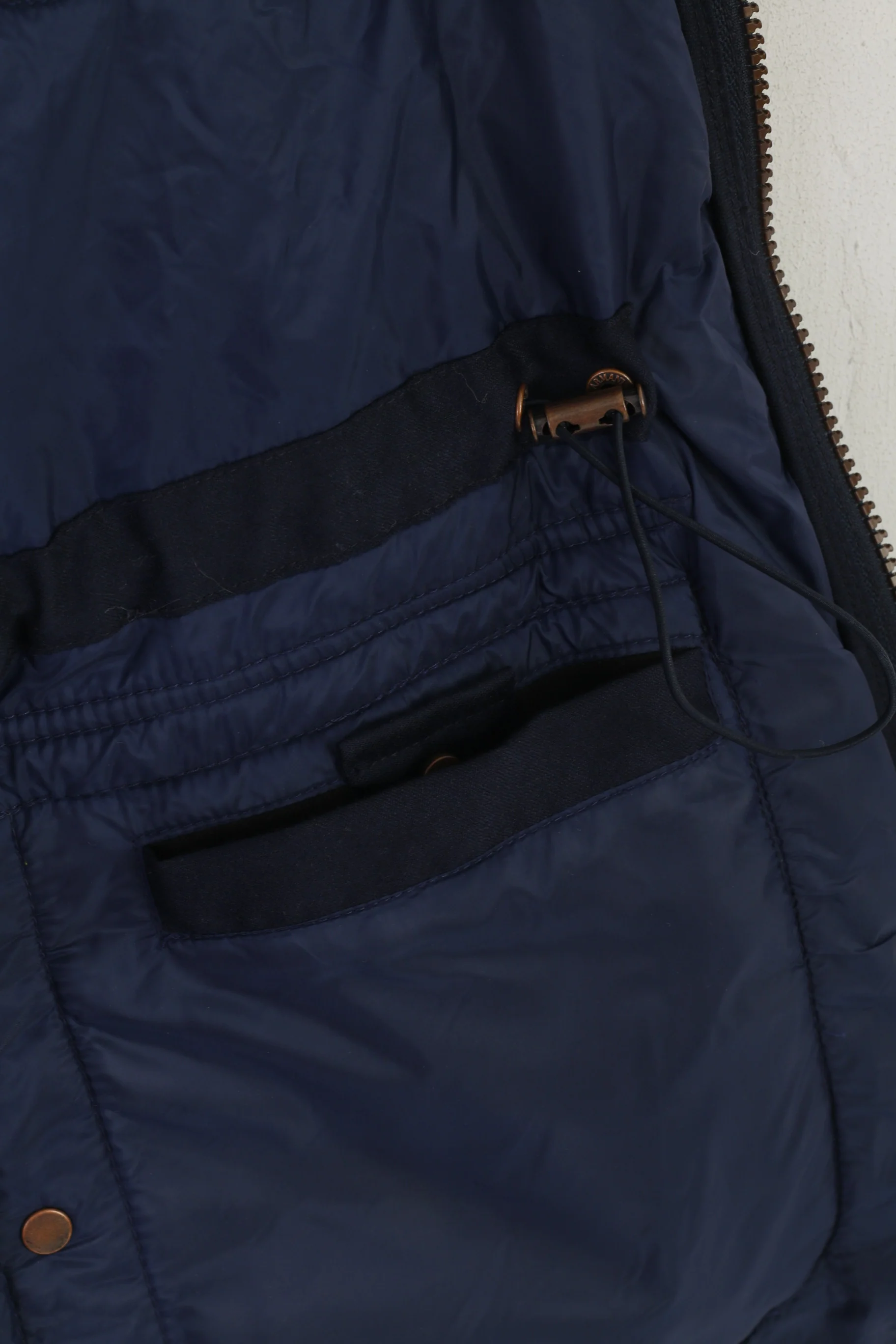 Armani Collezioni Men 42 52 M Jacket Navy Wool Cashmere Blend Vintage Hidden Hood Top - Image 7