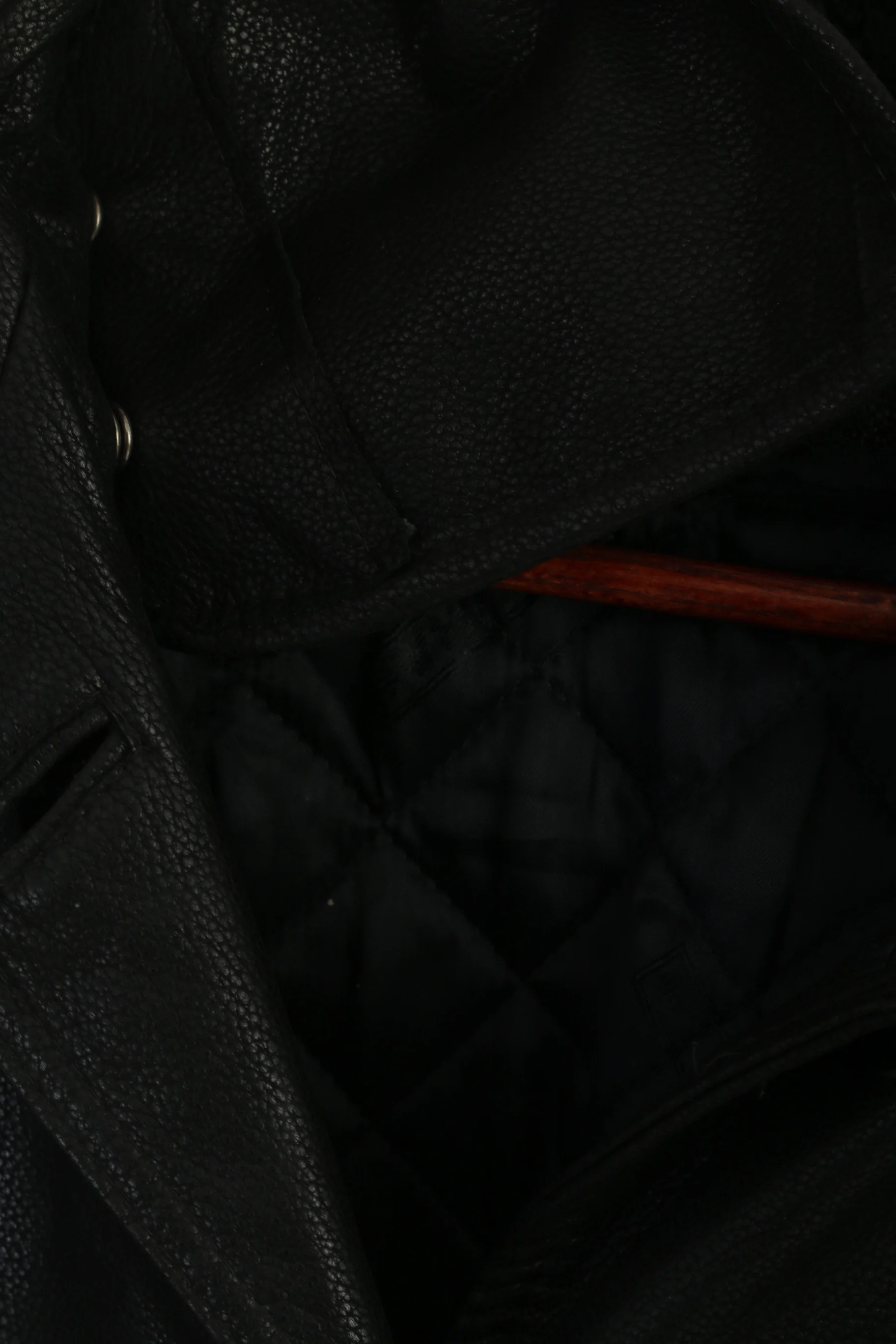 Metra Collection Women L Jacket Black Leather Vintage Removable Lining Shoulder Pads Top - Image 4