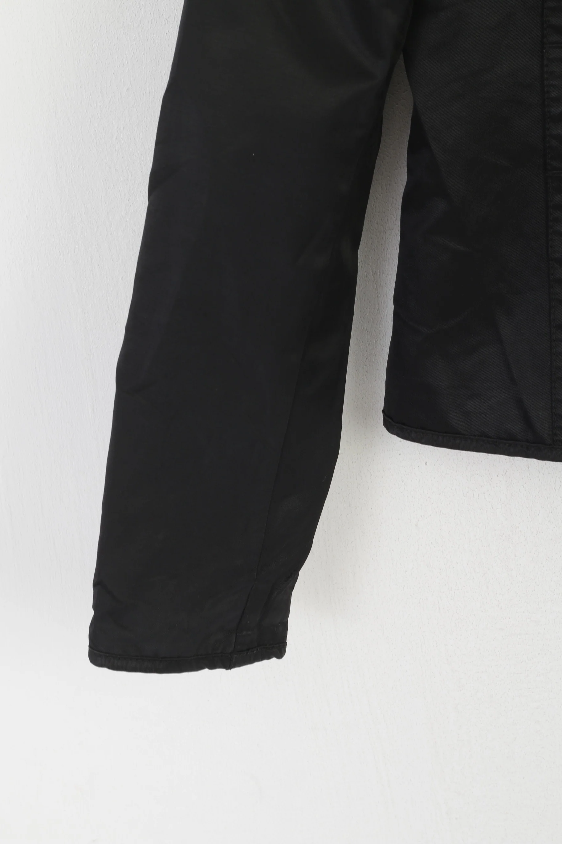 United Colors Of Benetton Women 38 XXS Jacket Black Shiny Cropped Zip Up Top - Image 3