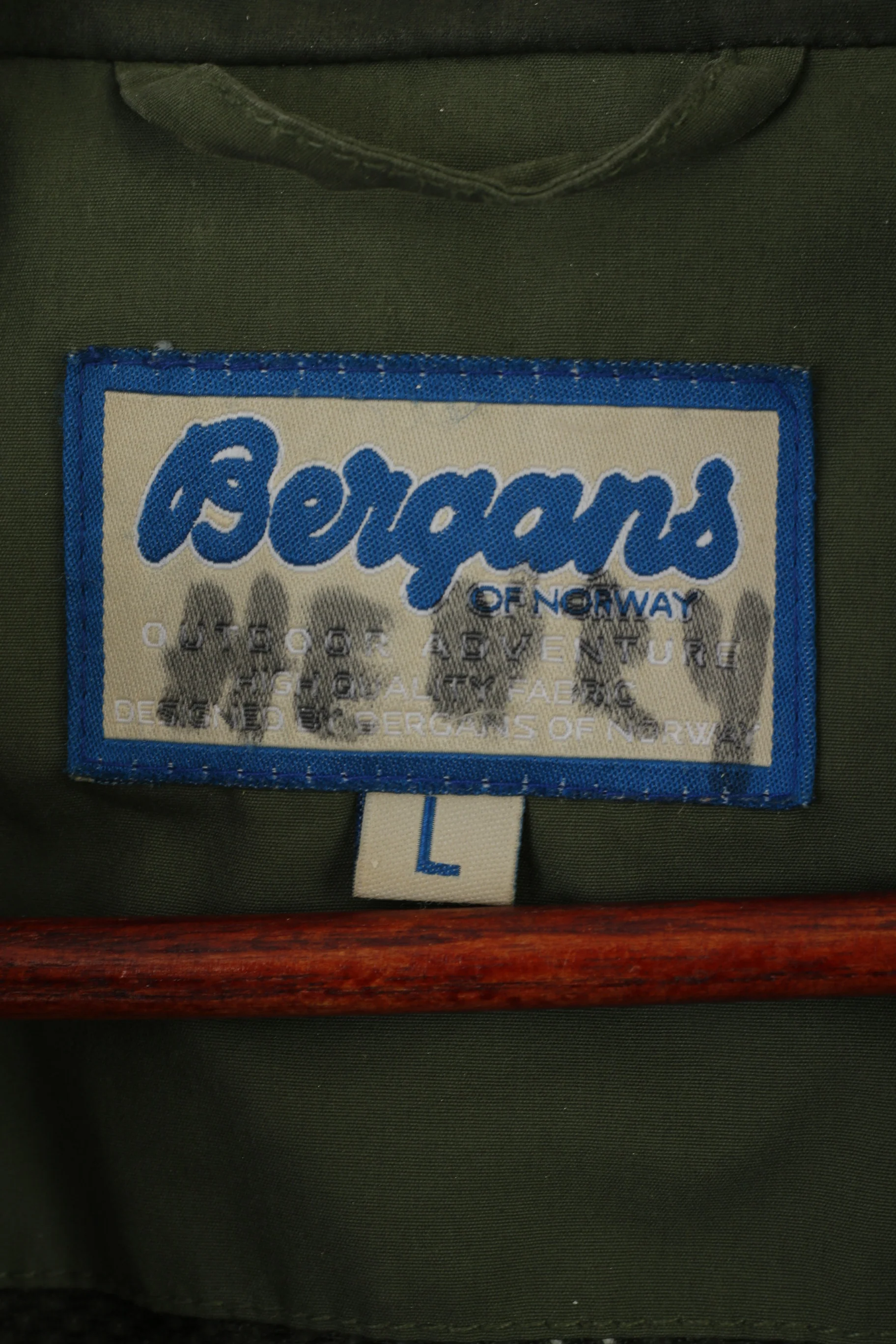 Bergans of Norway Men L Jacket Green Vintage Outdoor Hooded Zip Up Parka - Image 7