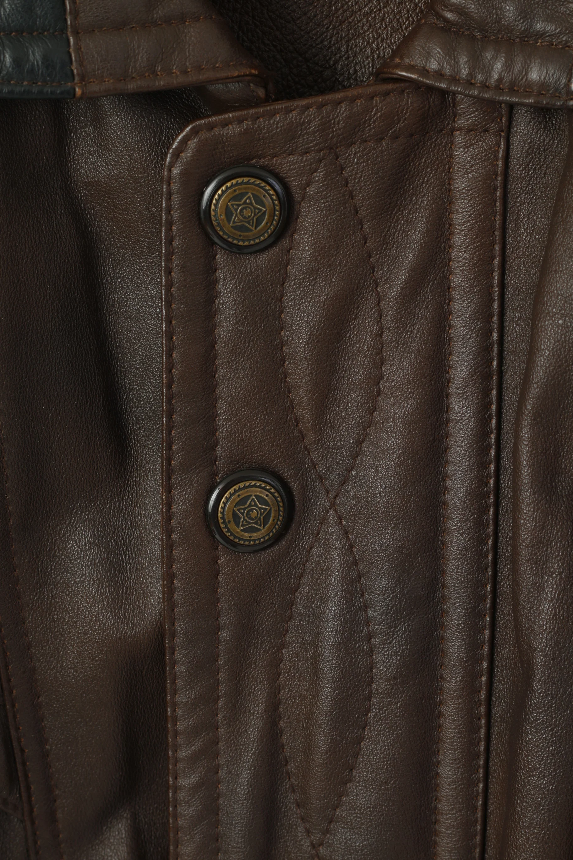 Rising Sun Men 52 L Bomber Jacket Brown Vintage Leather Pilot Removable Sleeve Biker Top - Image 4