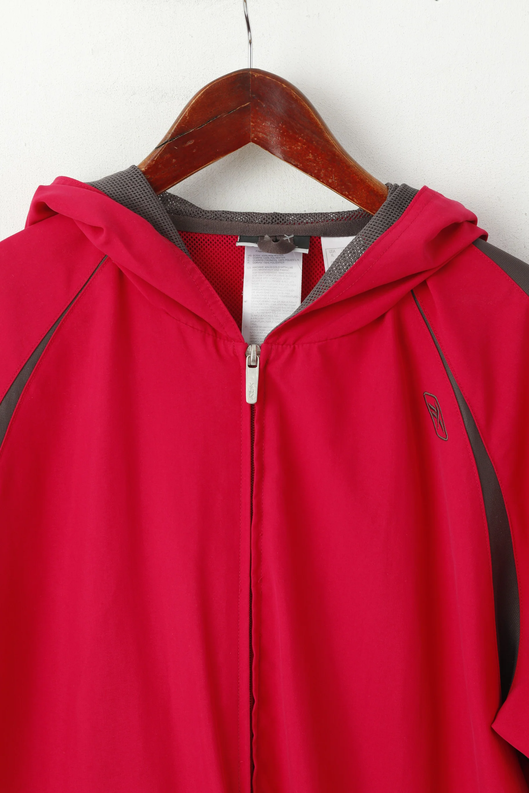 Reebok Women 16 XL Jacket Raspberry Activewear Hooded Zip Up Sport Track Top - Image 2