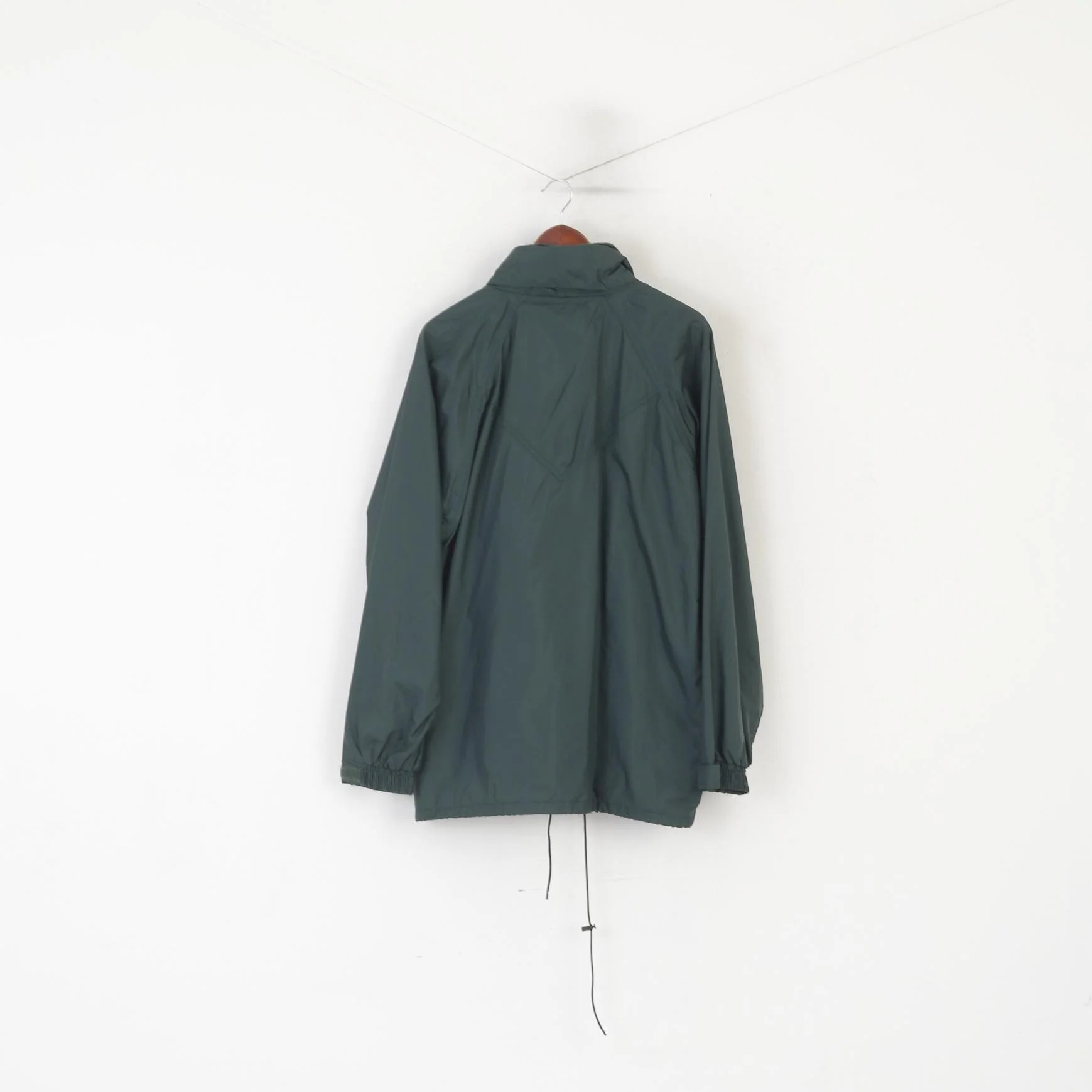 Trespass Breathable Golf Wear Men L Jacket Green Nylon Waterproof Hidden Hood Top - Image 7