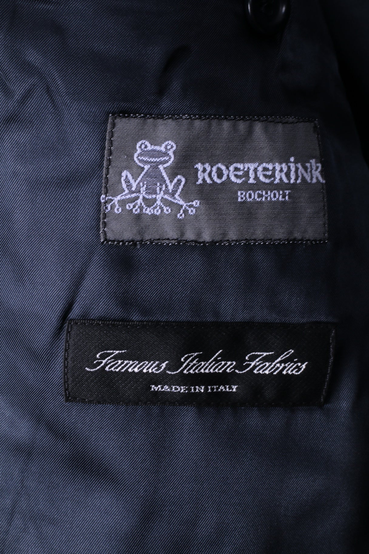 Roeterink Bocholt Men 50 40 Blazer Blue Vintage Check 100% Wool Made in Italy Jacket - Image 6