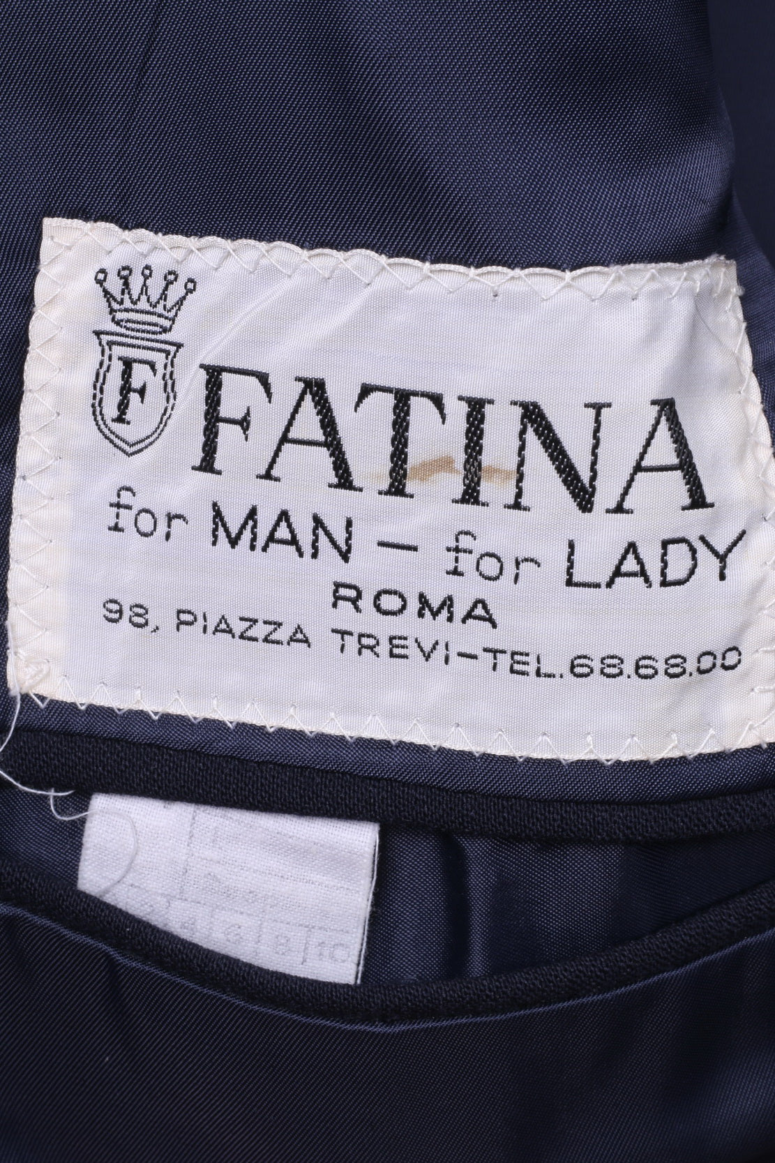 FATINA Men 54 S Blazer Navy 100% Wool Classic Roma Retro Single Breasted Jacket - Image 4