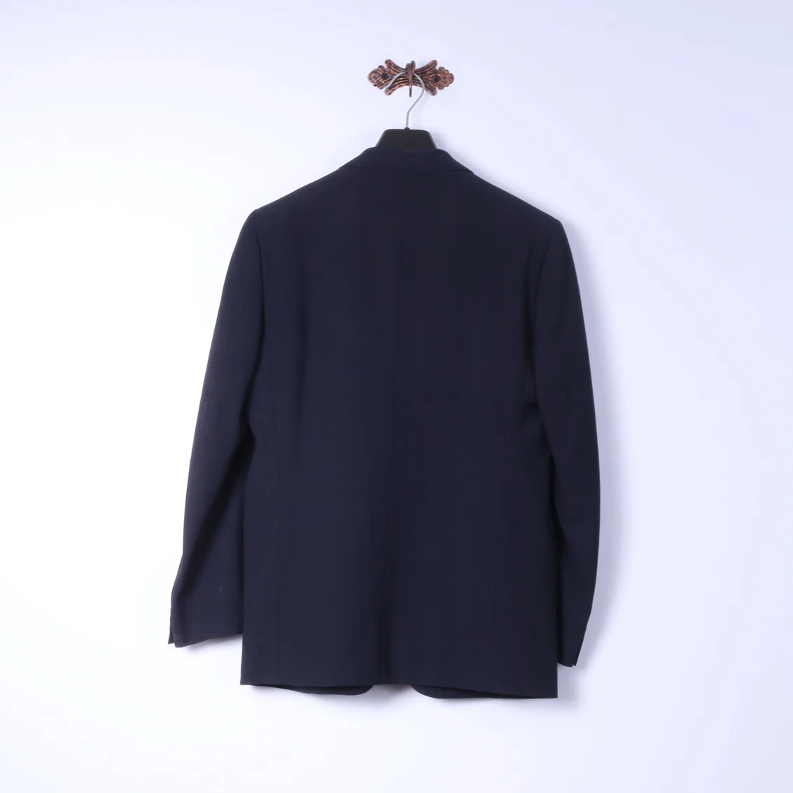 FATINA Men 54 S Blazer Navy 100% Wool Classic Roma Retro Single Breasted Jacket - Image 8