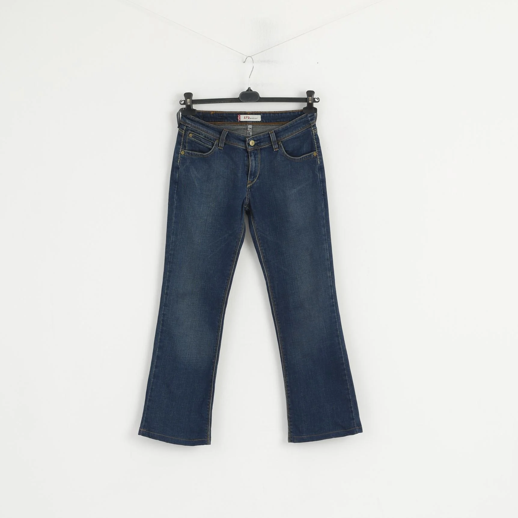 Levi's Women 30 Jeans Trousers Navy Cotton 572 Bootcut Denim Pants