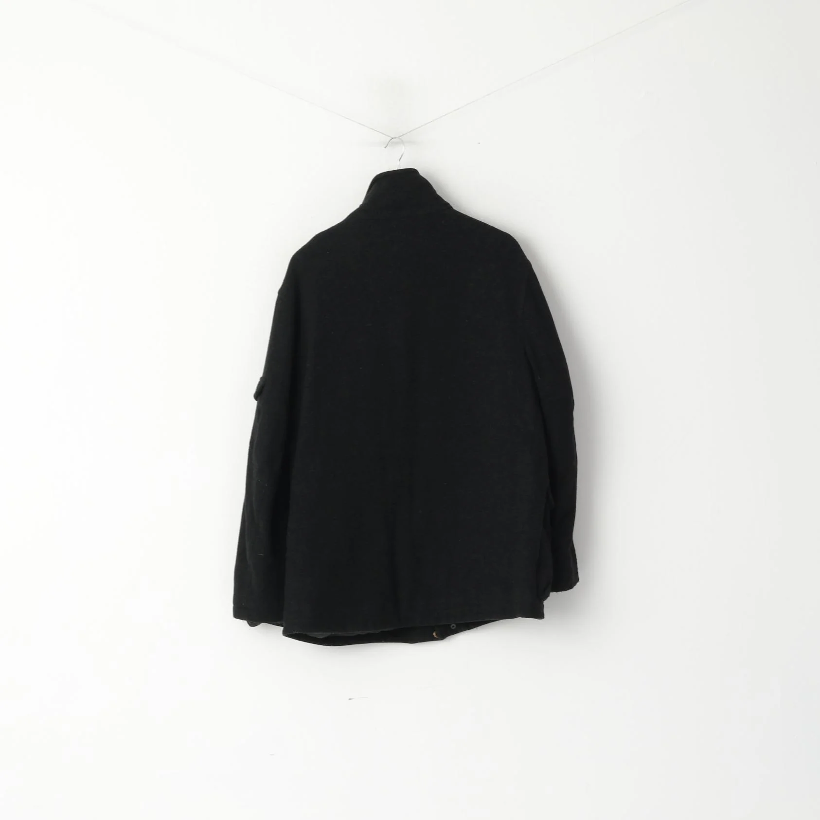 Marks & Spencer Men L Jacket Charcoal Wool Nylon Blend Classic Full Zipper Top - Image 7