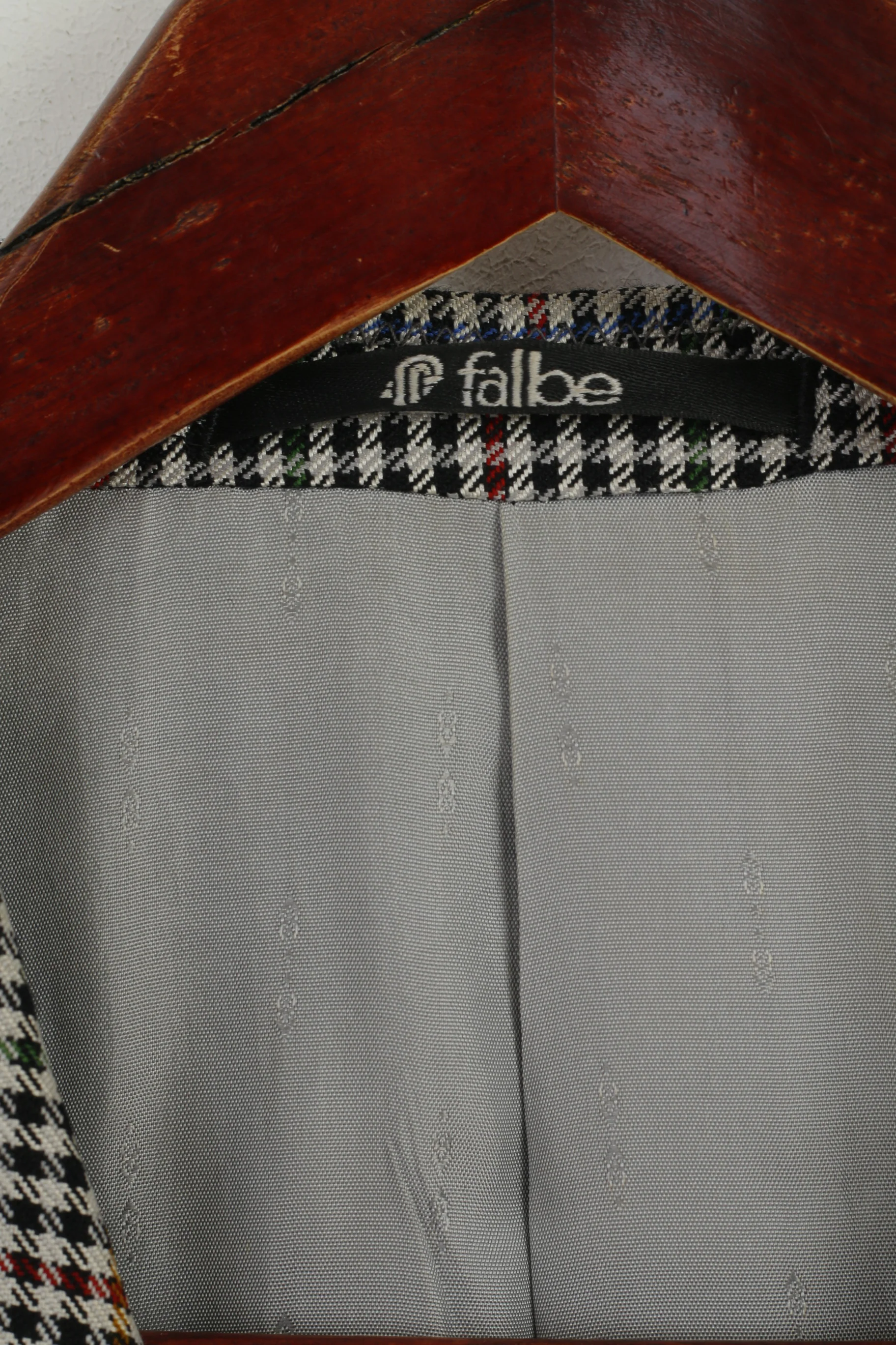 Falbe Dormeuil Men 38 Blazer Wool Houndstooth Single Breasted Vintage Multicoloured Jacket - Image 4