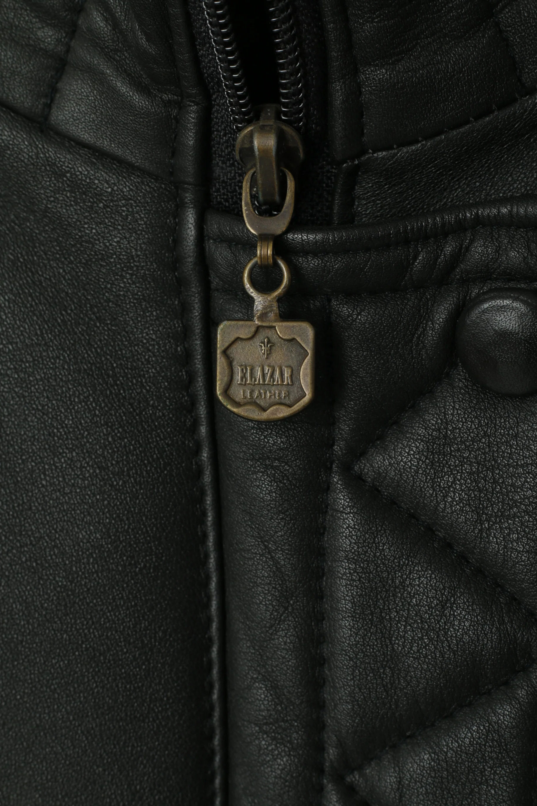 Elazar Women M Jacket Black Leather Vintage Soft Biker Removable Lining Zip Up Top - Image 5